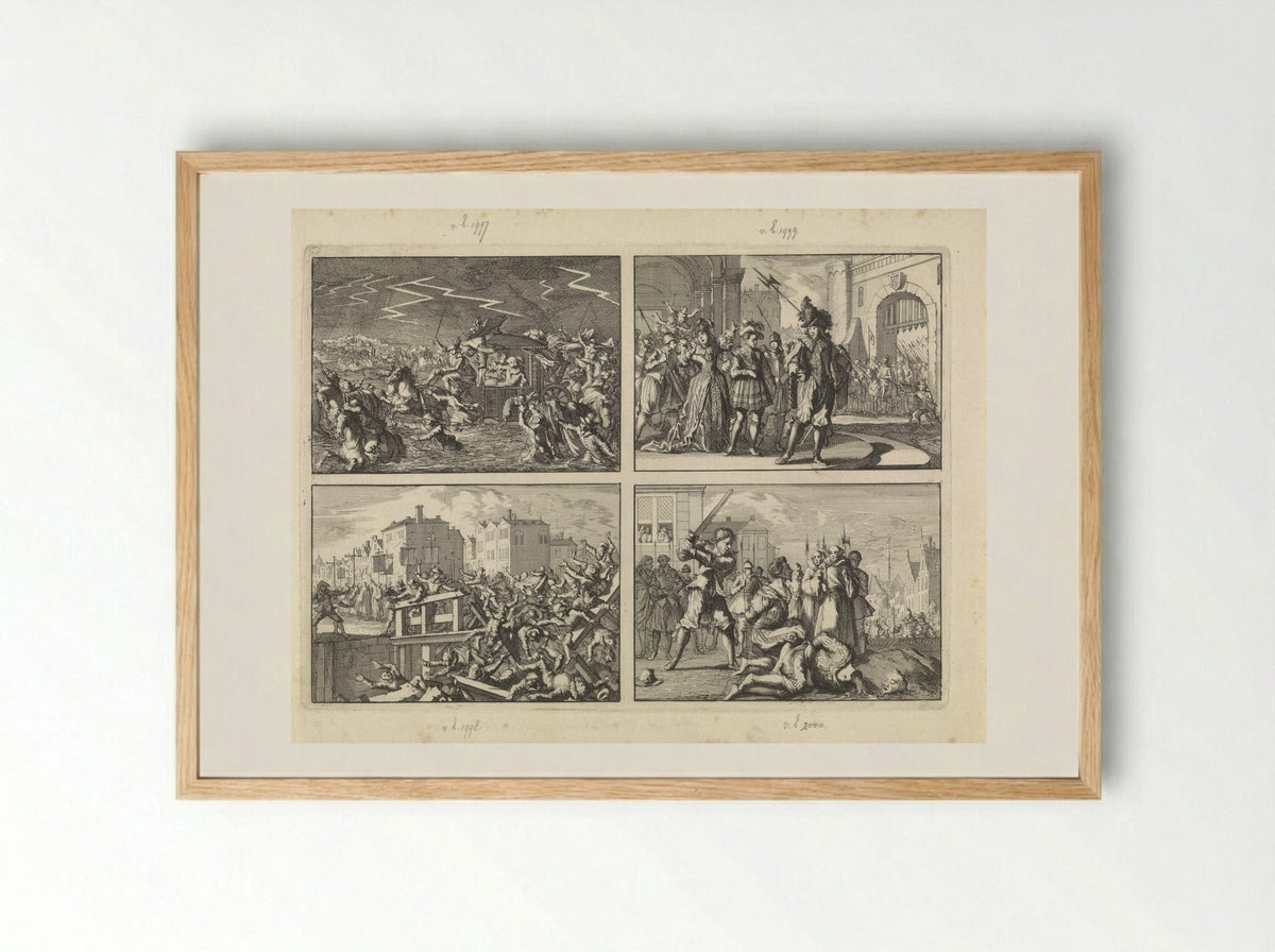 Four Scenes from the Life of Louis XIII - Caspar Luyken - Framed Print Wood