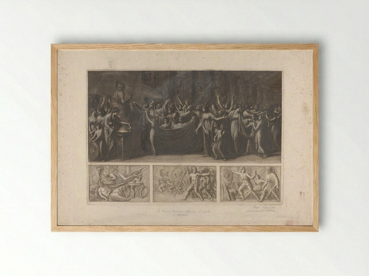 Four Scenes from the Trojan War - Luigi Ademollo - Framed Print Wood