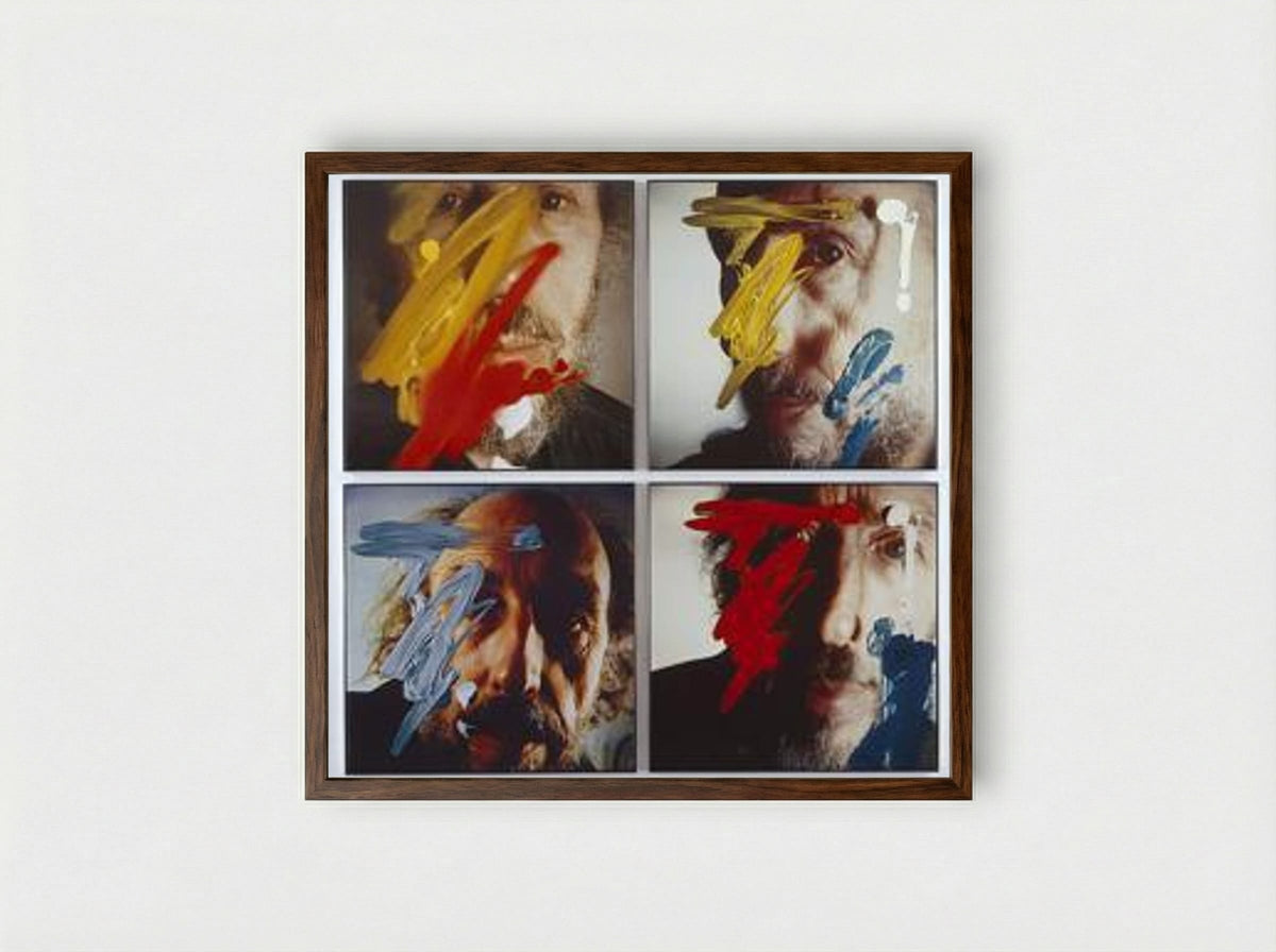 Four Self-Portraits 05.3.81 - Richard Hamilton - Framed Print Dark Wood