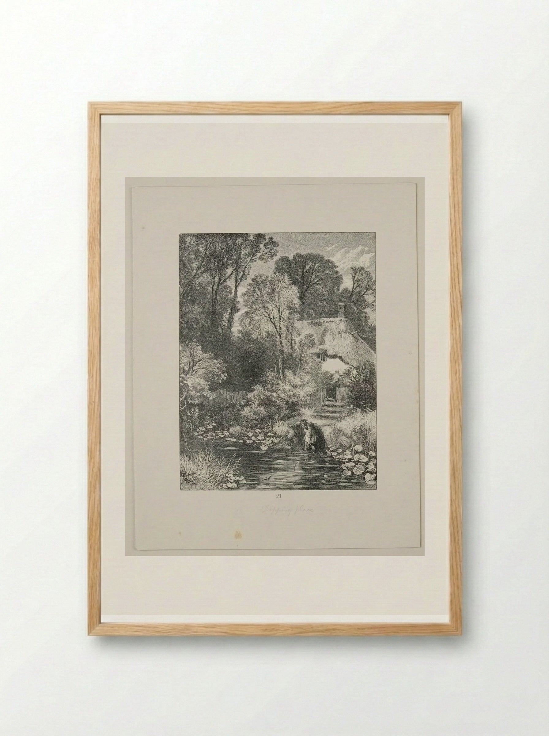 Four Stages of the Stream: 1 The Dipping-Place - Edward Dalziel - Framed Print Wood