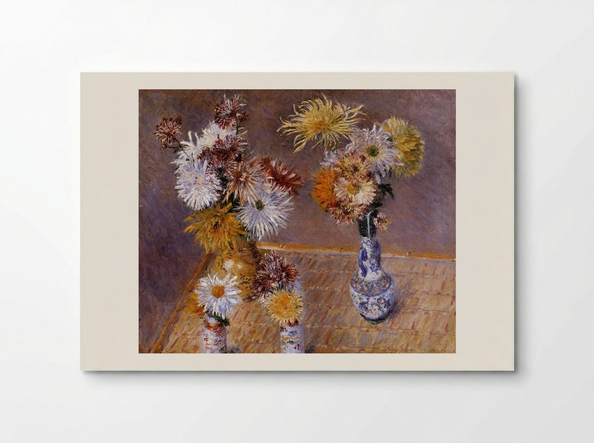 Four Vases of Chrysanthemums - Gustave Caillebotte - Poster