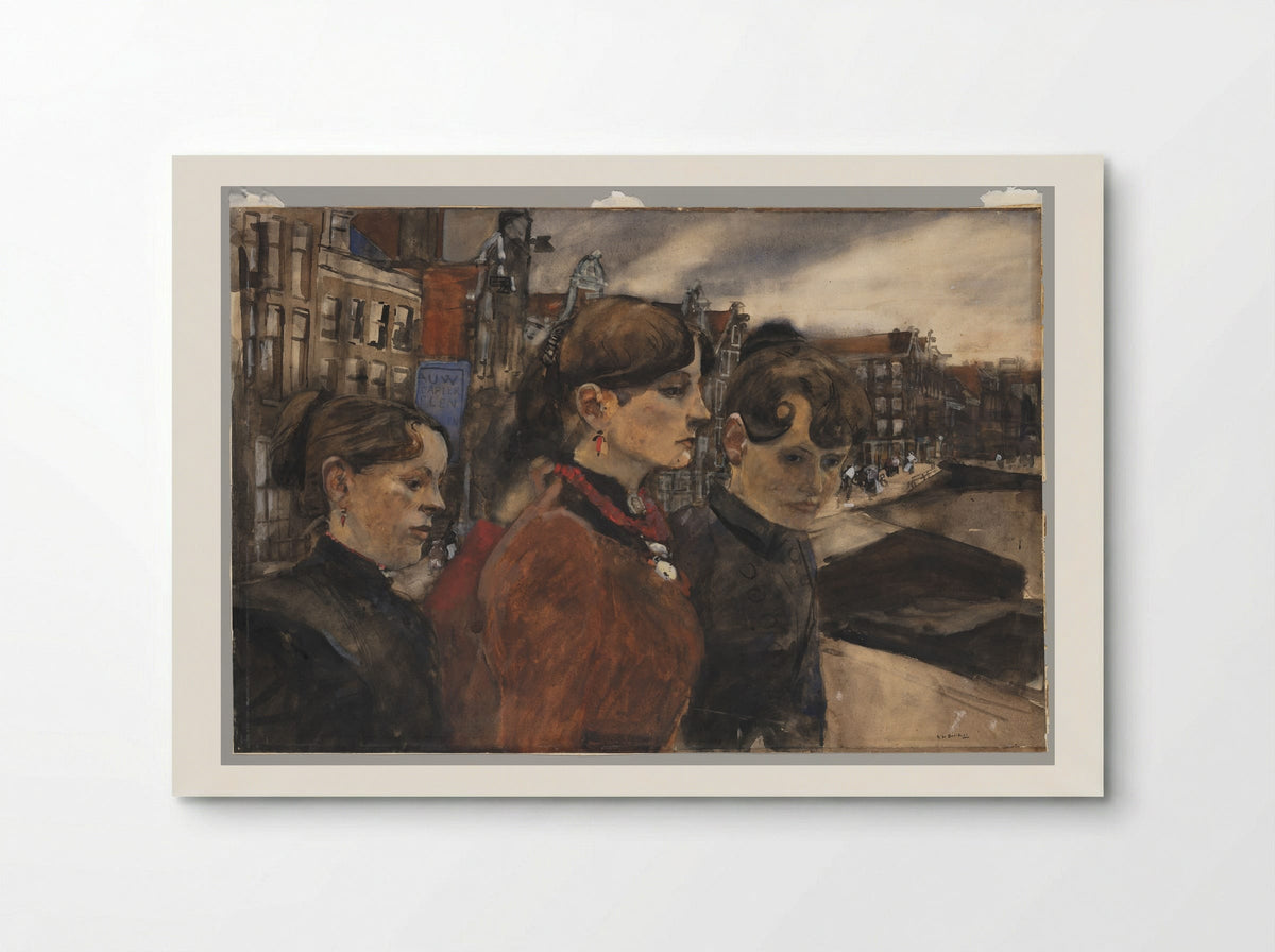 Four Women on a Bridge by the Westermarkt, Amsterdam - George Hendrik Breitner - Poster