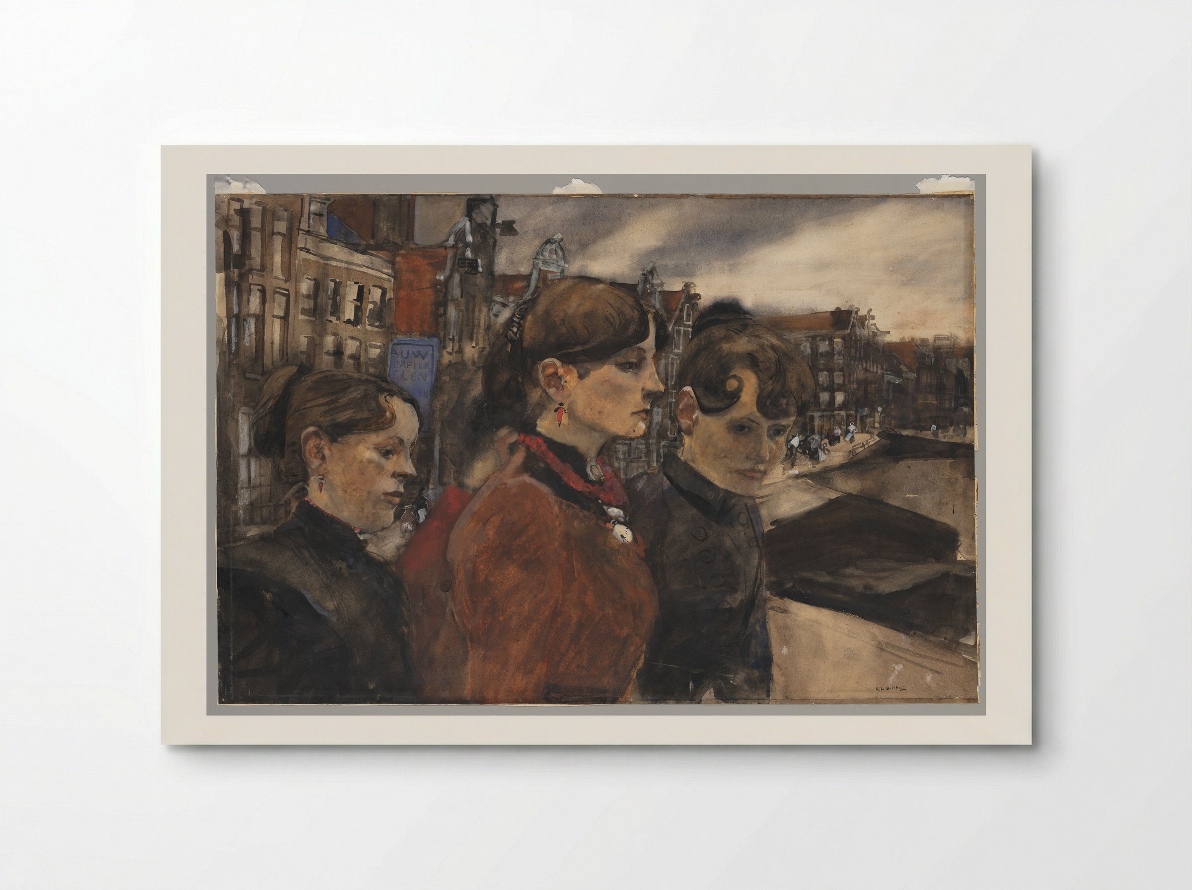 Four Women on a Bridge by the Westermarkt, Amsterdam - George Hendrik Breitner - Poster