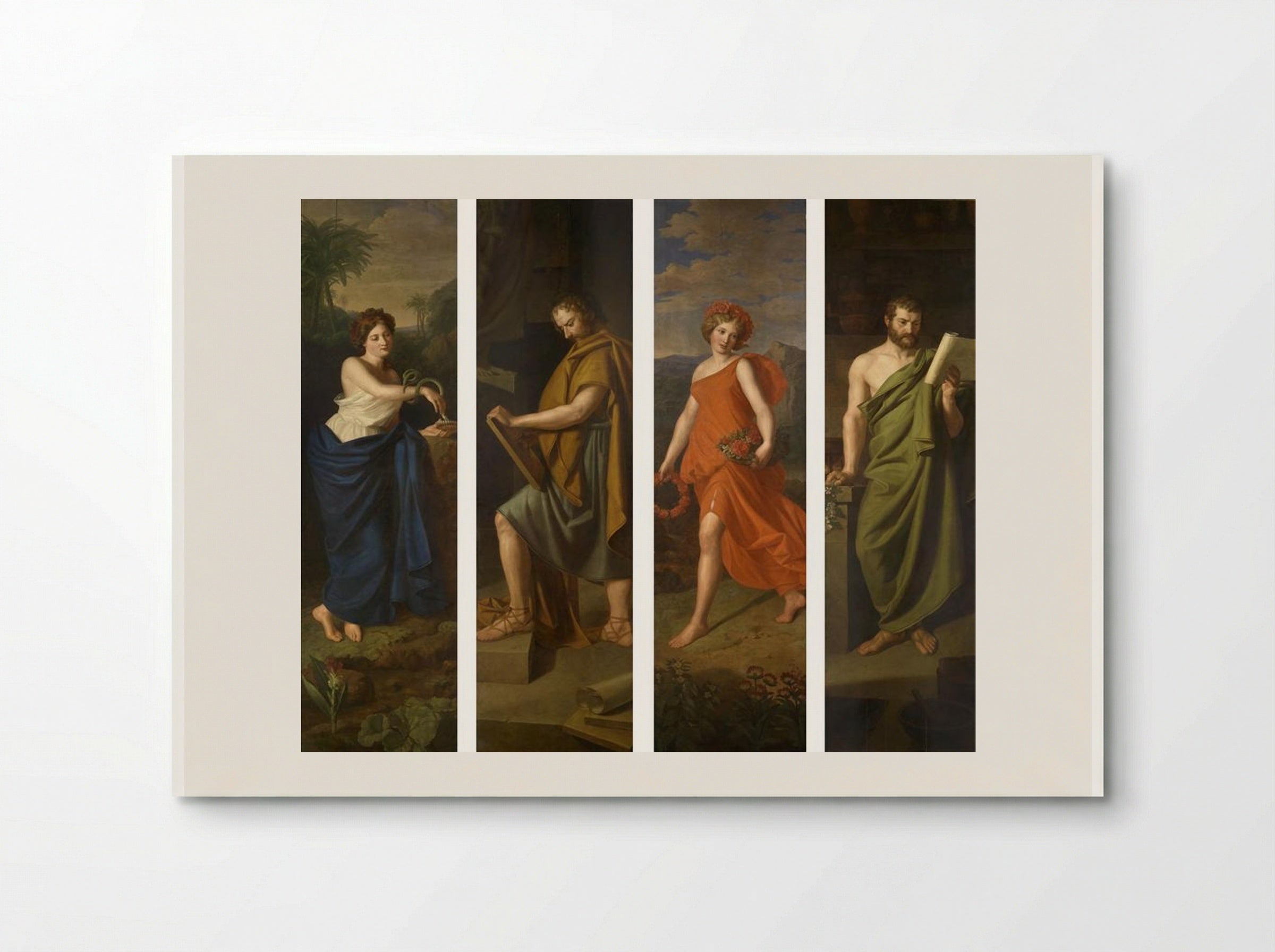 Four shop signs (Hygieia, Hippocrates, Galen and Fauna) for the pharmacy, The Golden Lion in Josefstadt - Ferdinand Georg Waldmüller - Poster