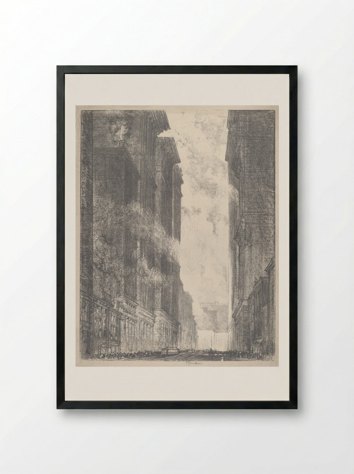 Fourth Avenue - Joseph Pennell - Framed Print Black