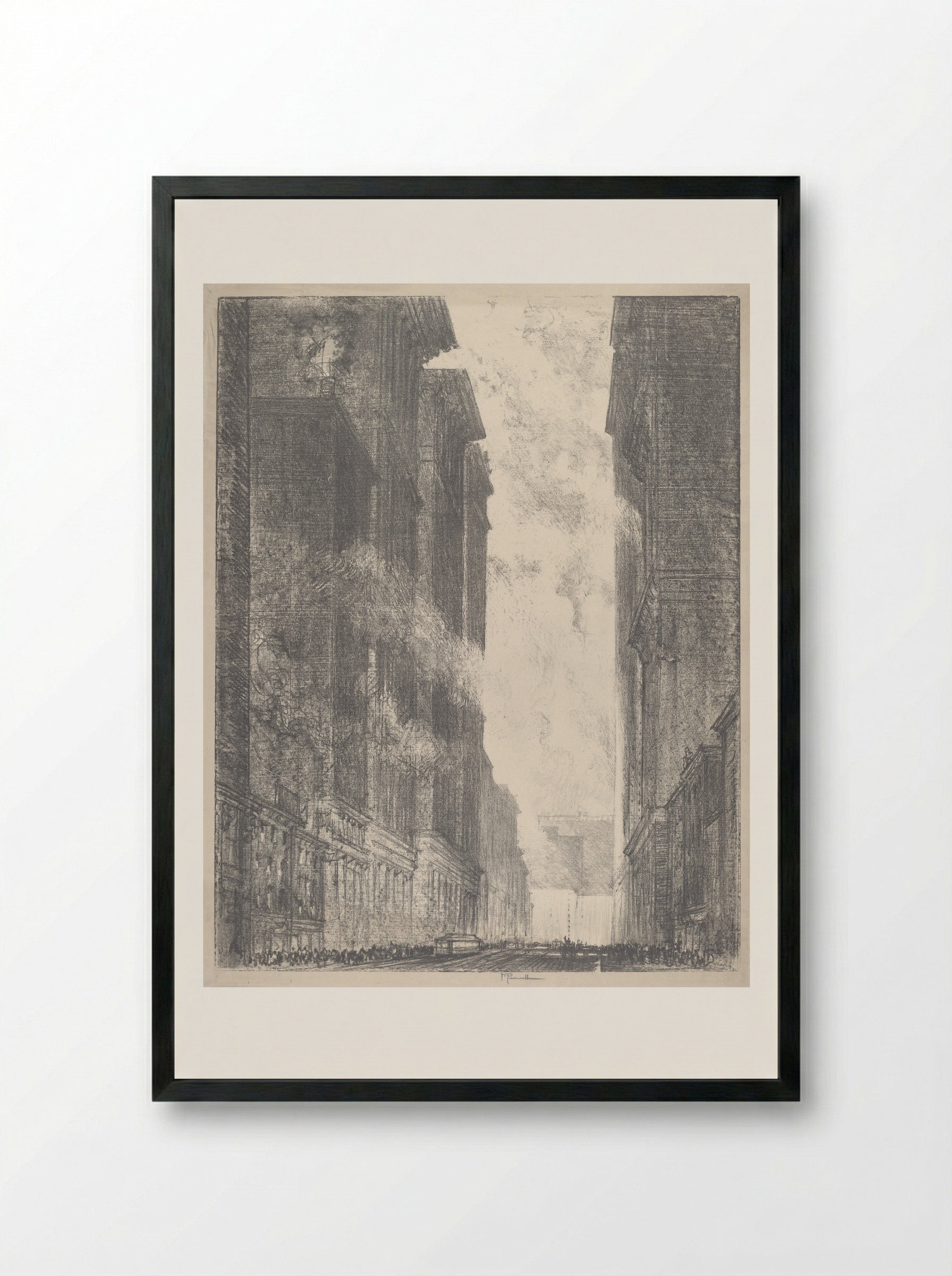 Fourth Avenue - Joseph Pennell - Framed Print Black