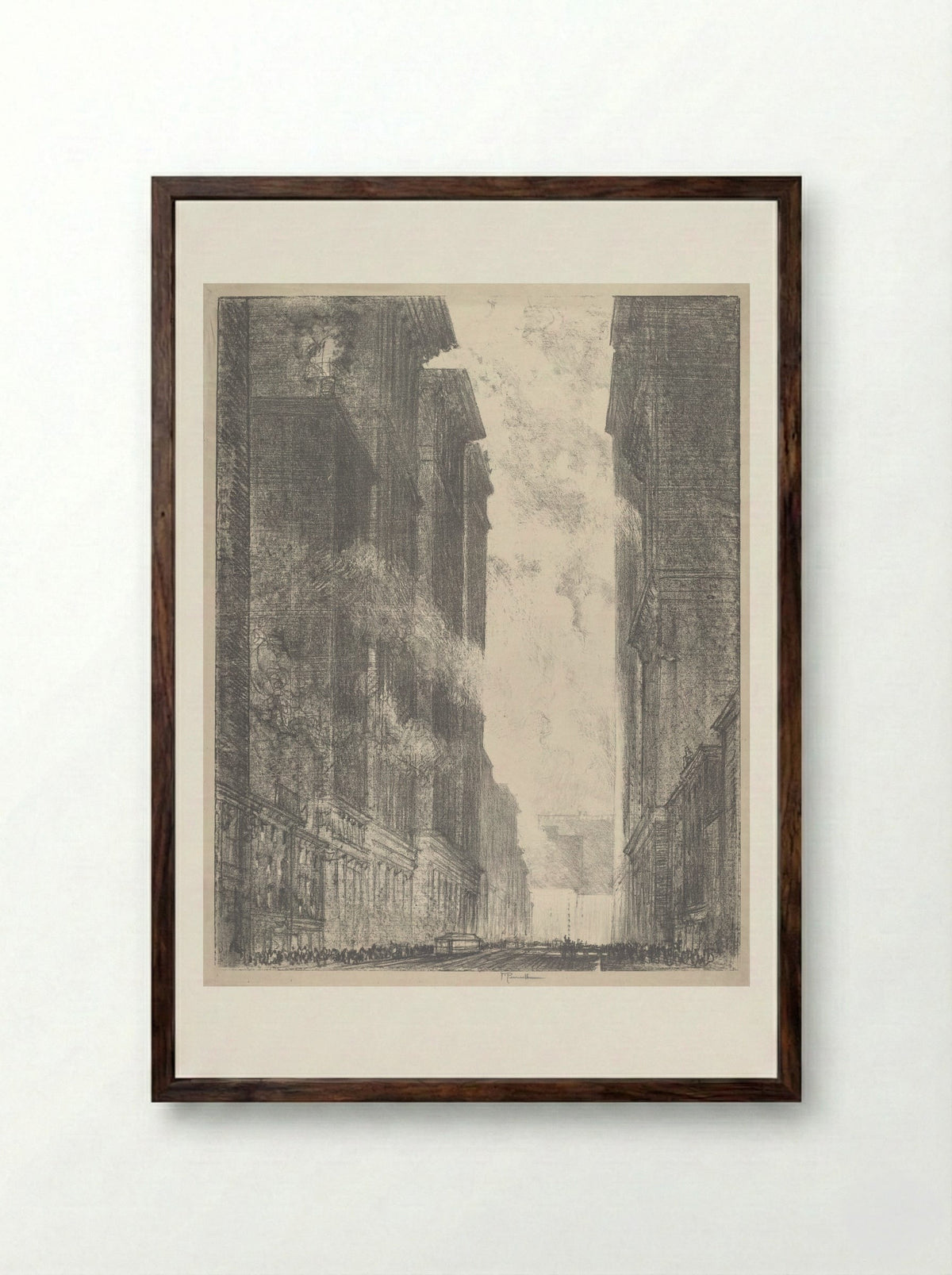 Fourth Avenue - Joseph Pennell - Framed Print Dark Wood