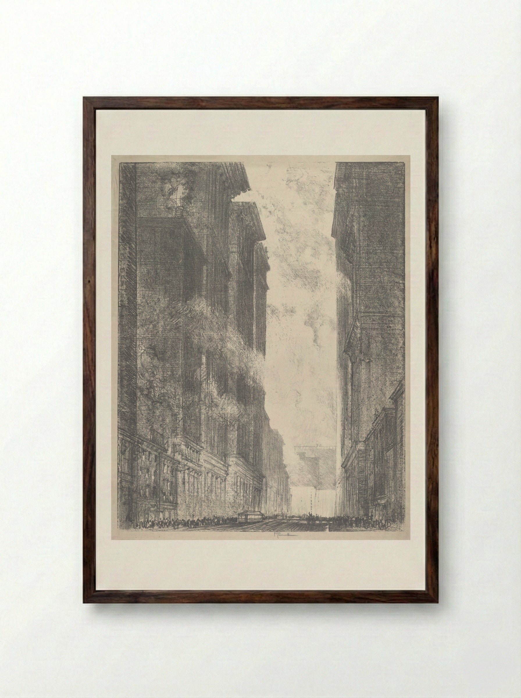 Fourth Avenue - Joseph Pennell - Framed Print Dark Wood
