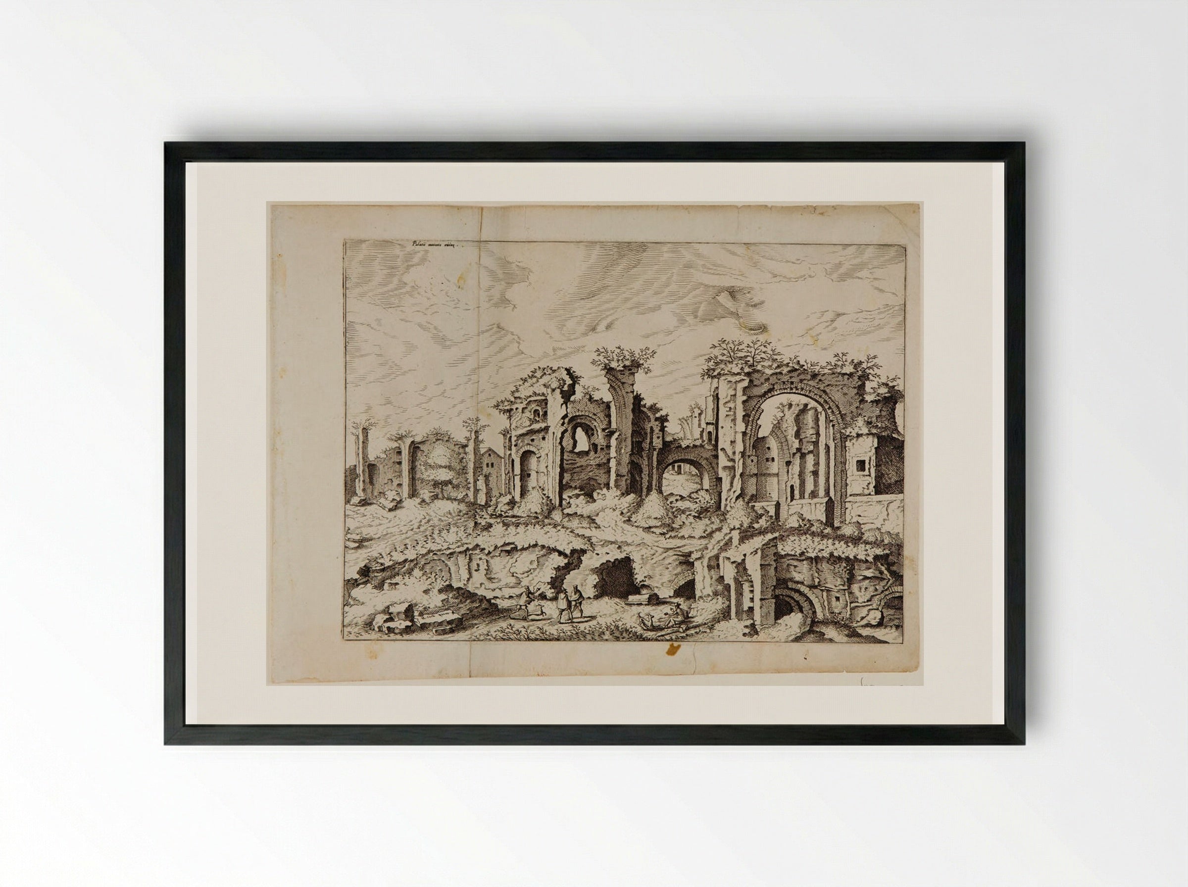 Fourth View of Ruins on the Palatine - Hieronymus Cock - Framed Print Black