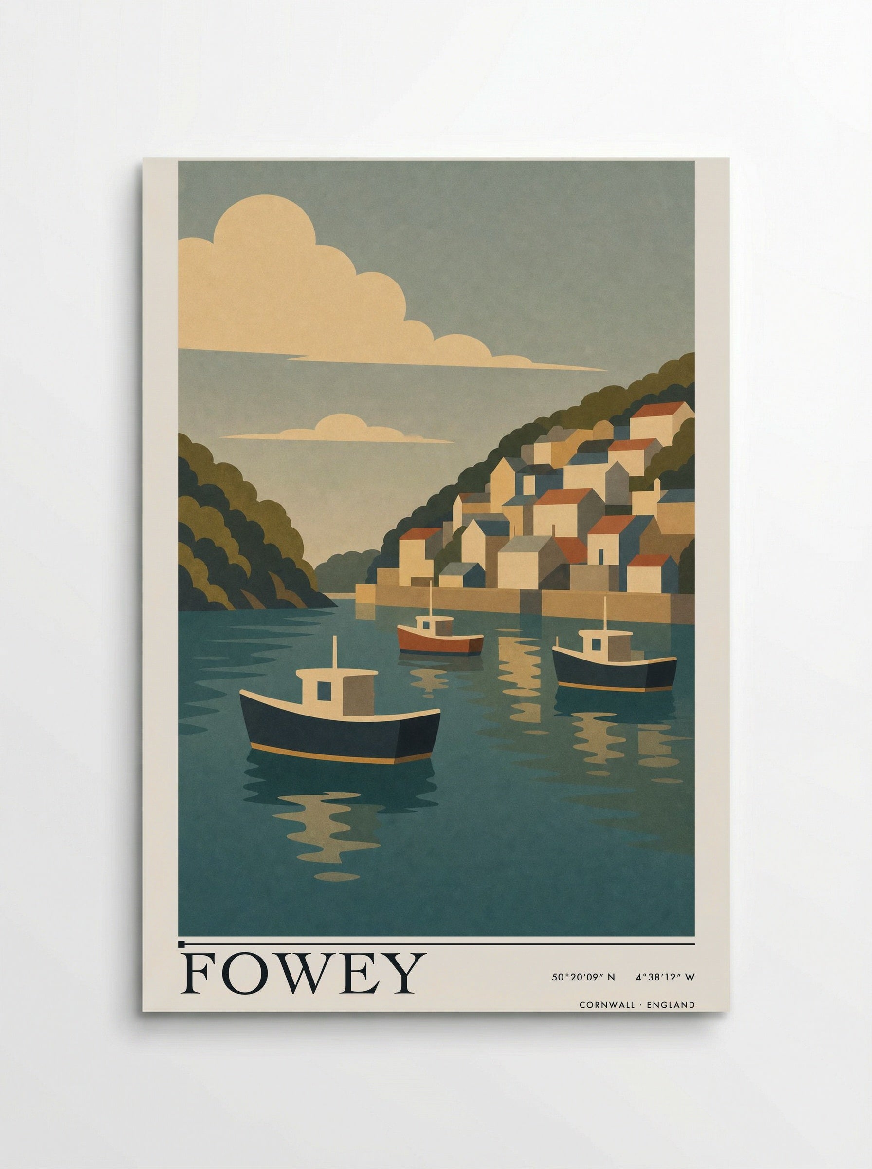 Fowey Cornwall Travel Poster - Poster