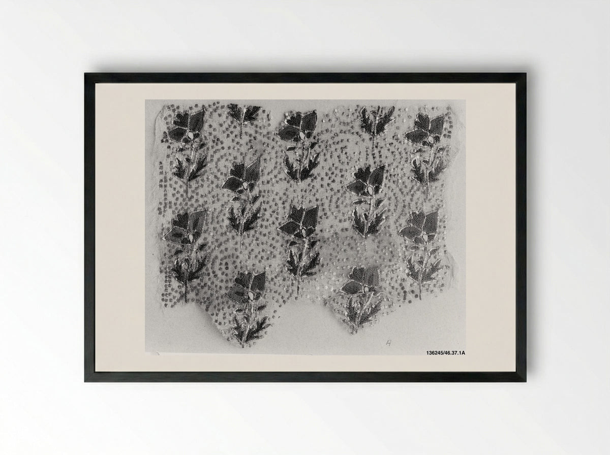 Fragment of Turban Cloth - Unknown Artist - Framed Print Black