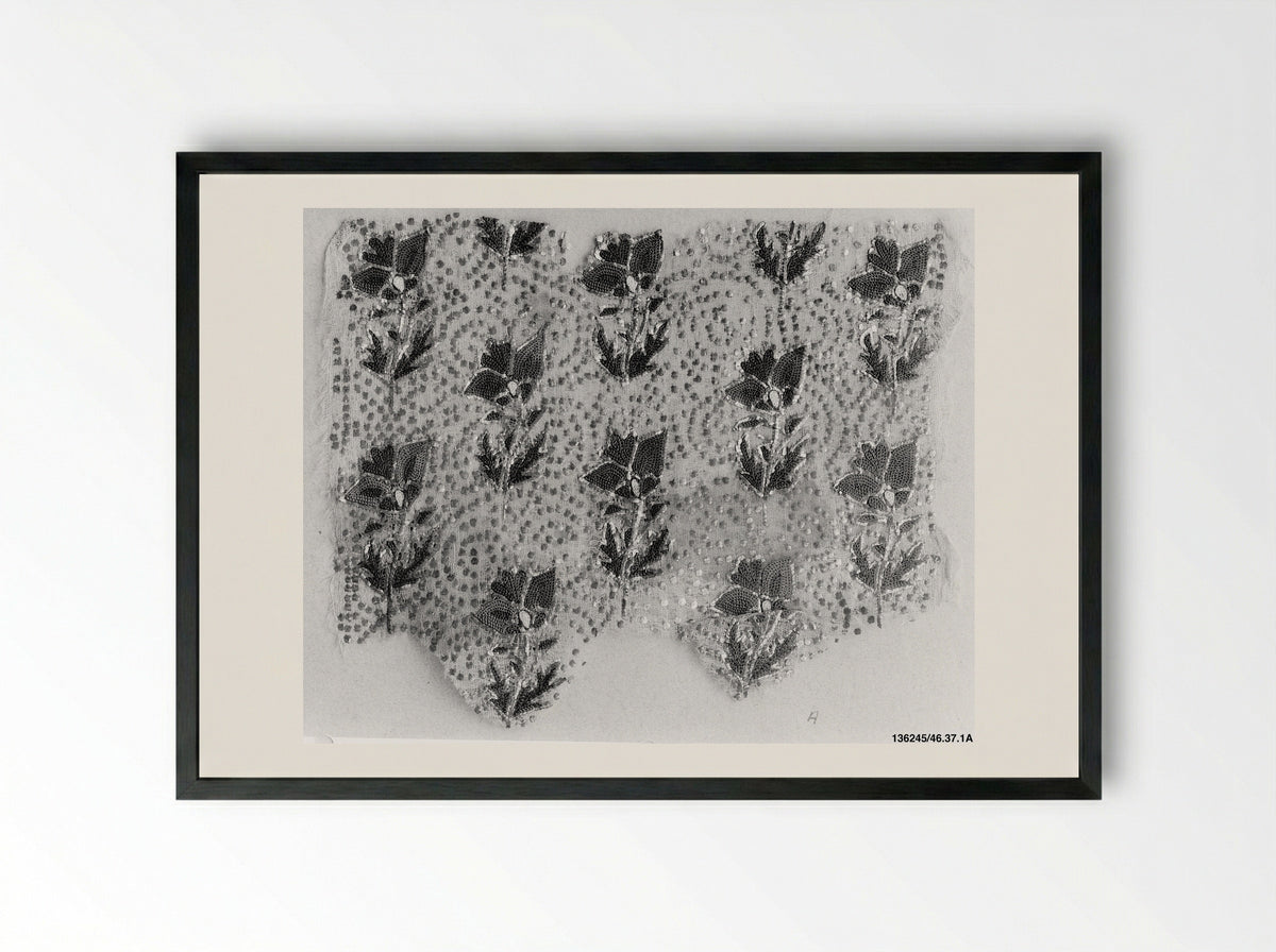 Fragment of Turban Cloth - Unknown Artist - Framed Print Black