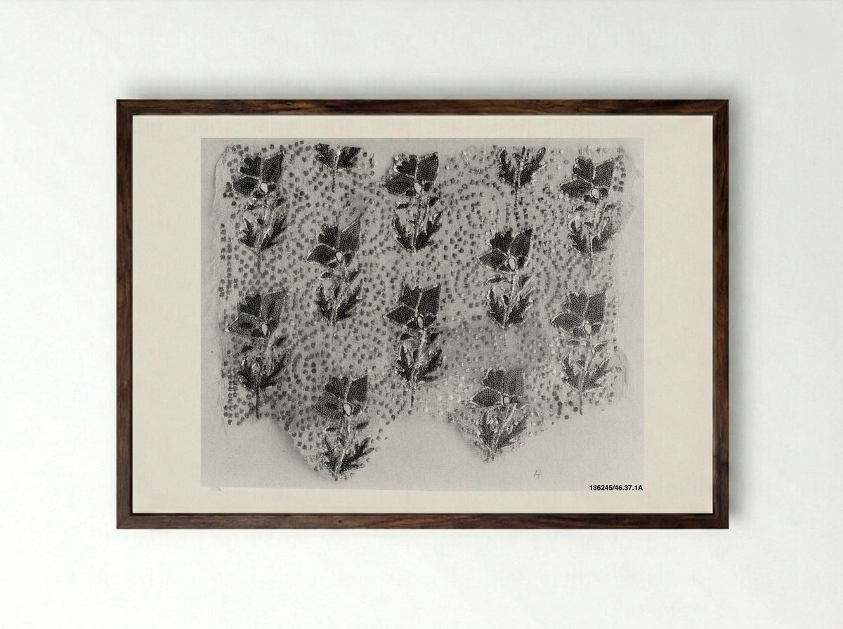 Fragment of Turban Cloth - Unknown Artist - Framed Print Dark Wood