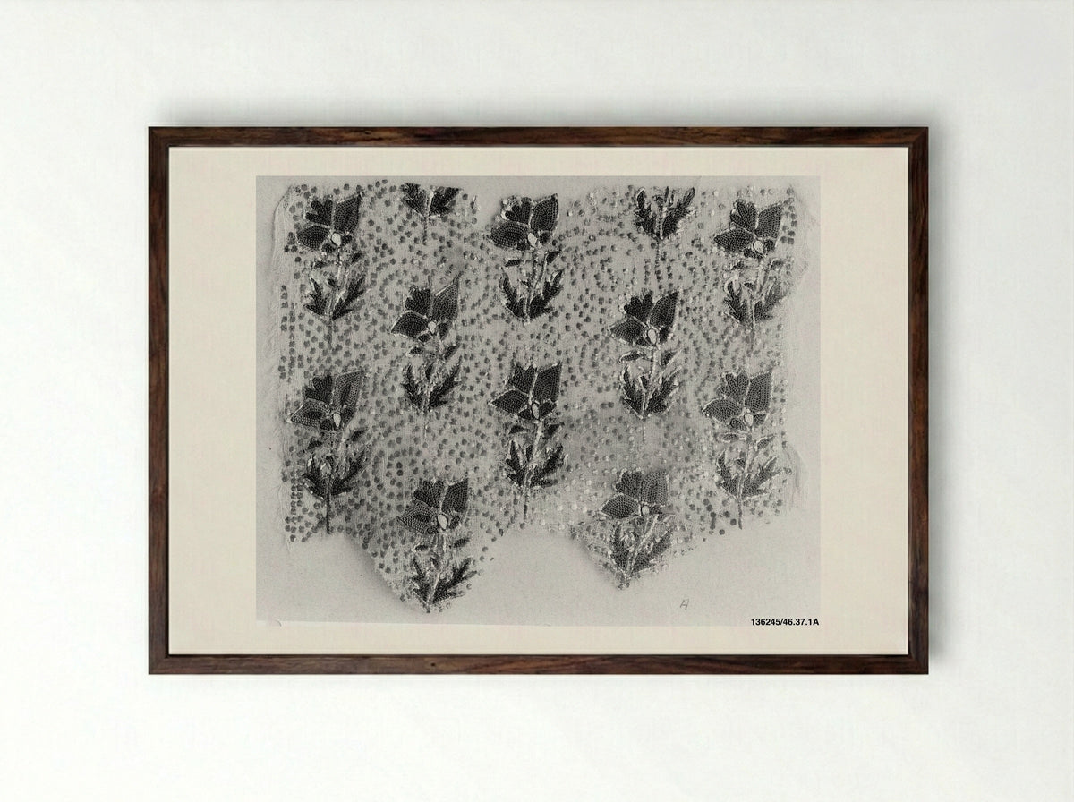 Fragment of Turban Cloth - Unknown Artist - Framed Print Dark Wood
