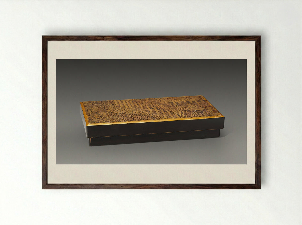 Fragment of a Cover - Unknown Artist - Framed Print Dark Wood