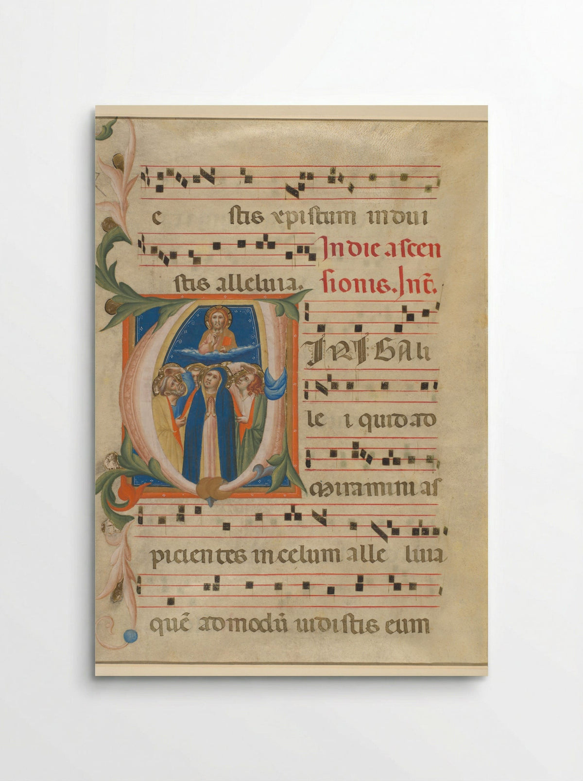 Fragment of a Missal: Initial A with the Ascension of Christ - Lippo Vanni - Poster