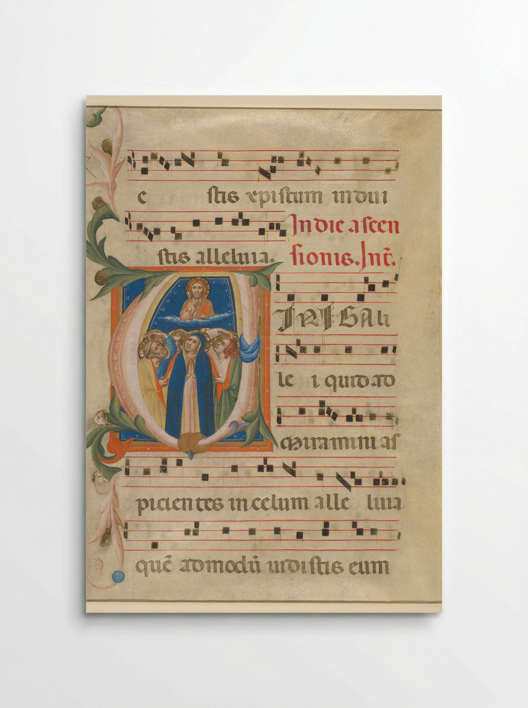Fragment of a Missal: Initial A with the Ascension of Christ - Lippo Vanni - Poster