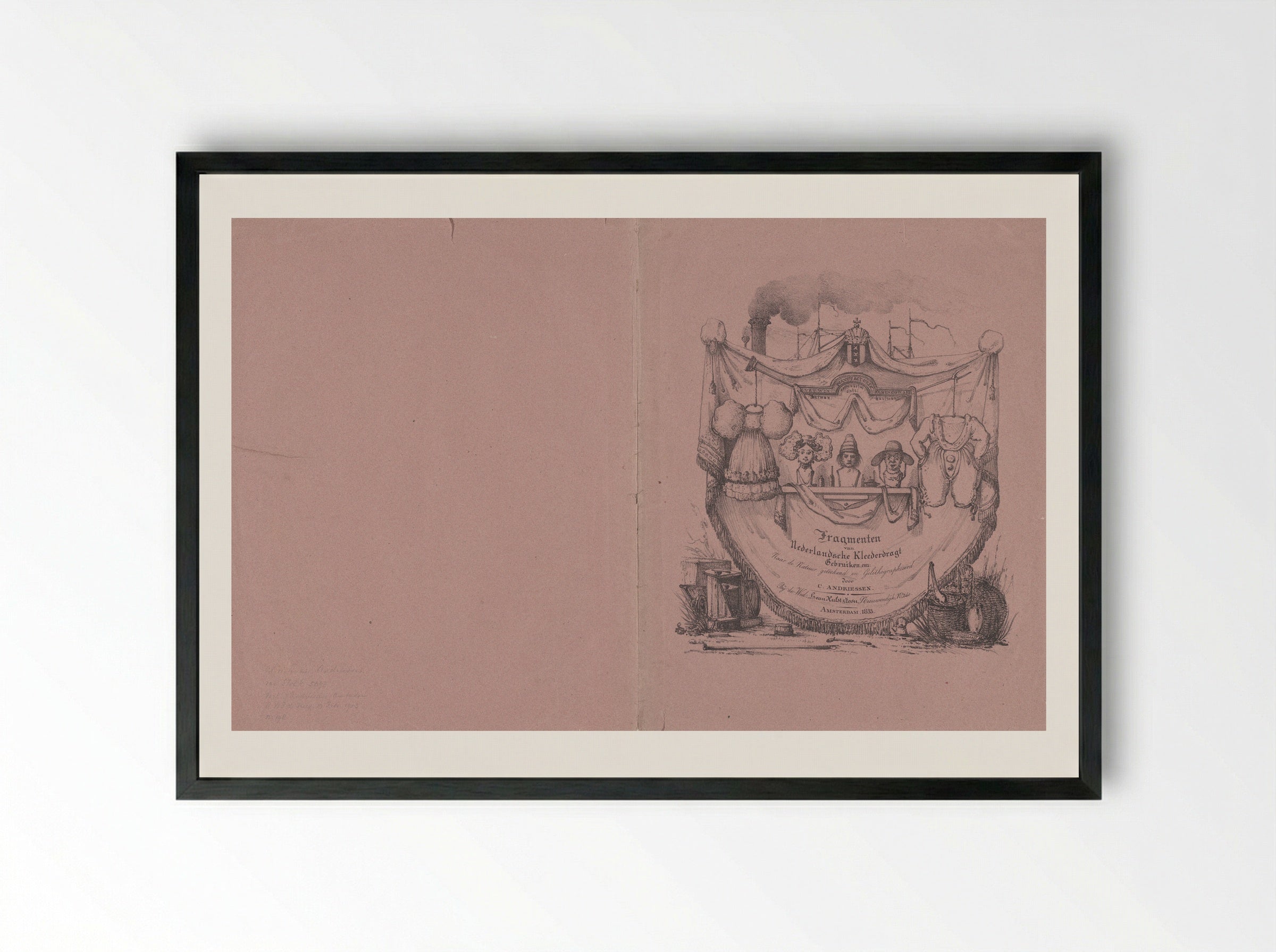 Fragmenten van Nederlandsche Kleederdragt - Christiaan Andriessen - Framed Print Black