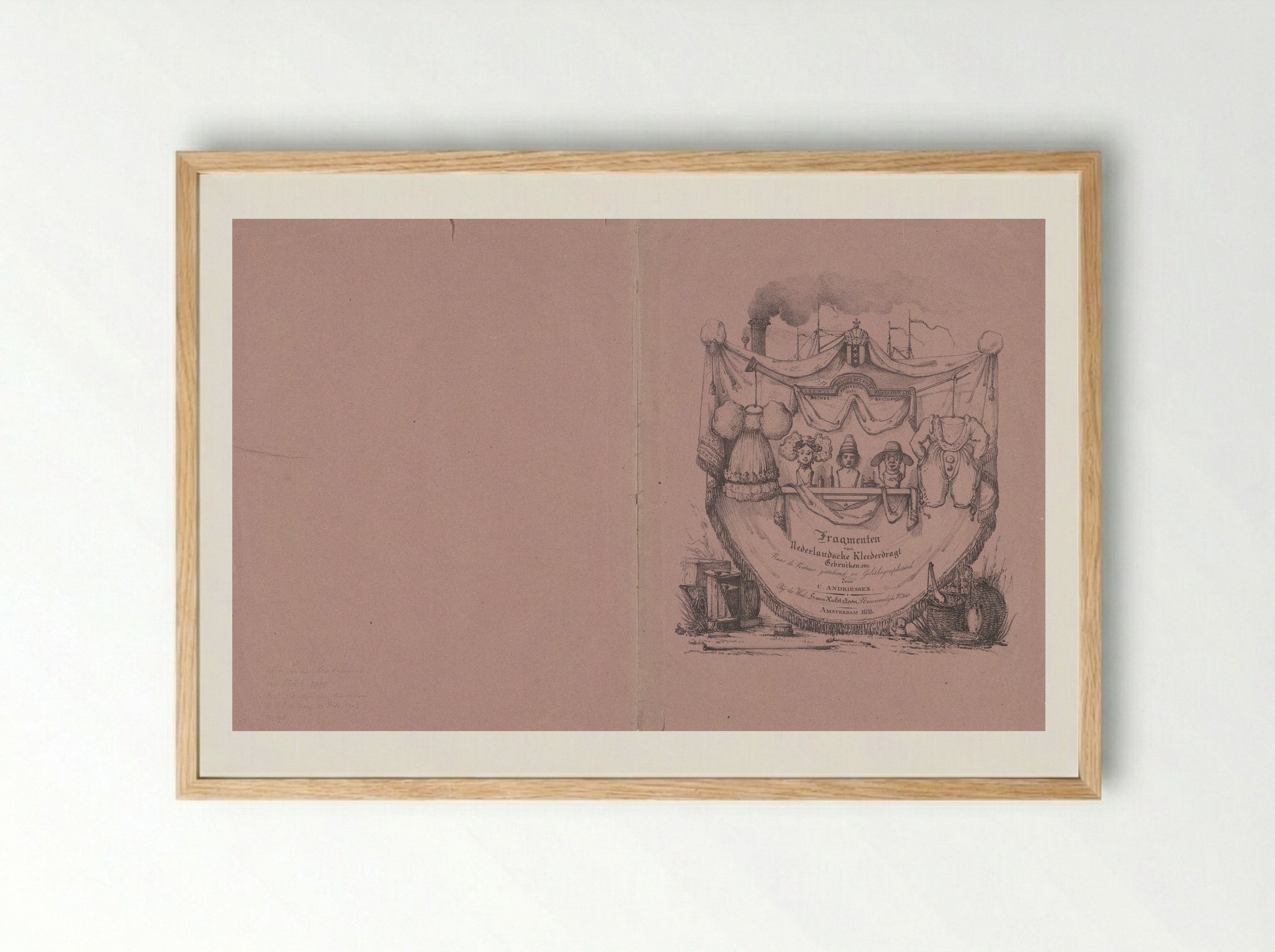 Fragmenten van Nederlandsche Kleederdragt - Christiaan Andriessen - Framed Print Wood