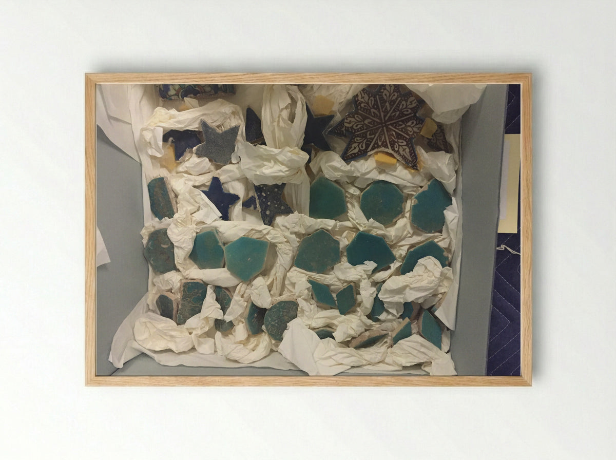 Fragments of a Tile Panel - Fine Art Print - Framed Print Wood