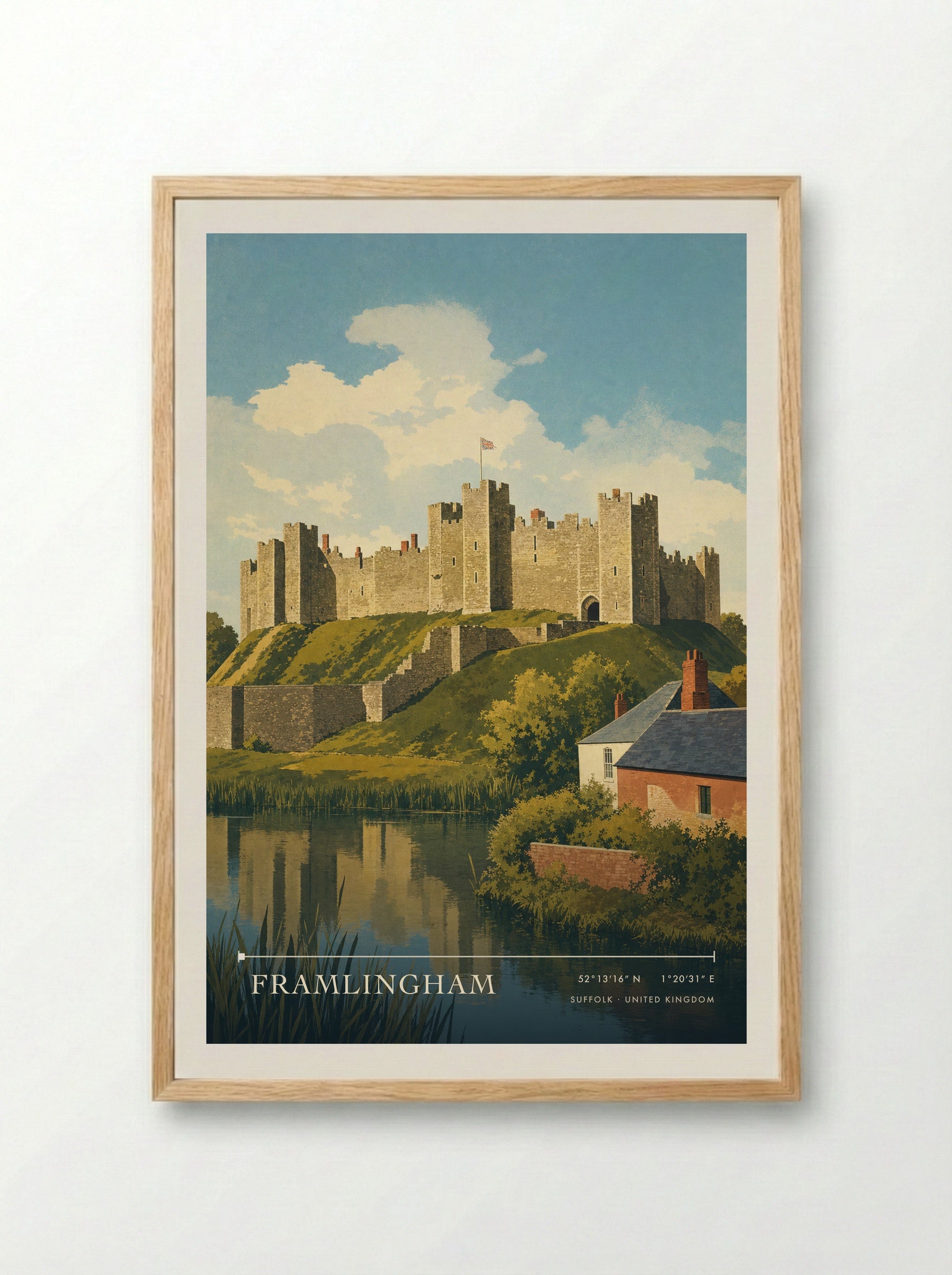 Framlingham Suffolk United Kingdom Travel Poster - Framed Print Wood