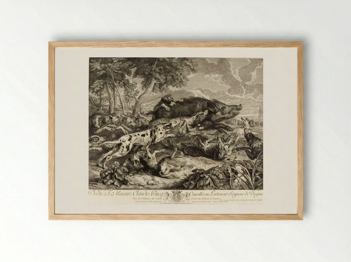 François Desportes (Hunting Scene) - François Joullain - Framed Print Wood