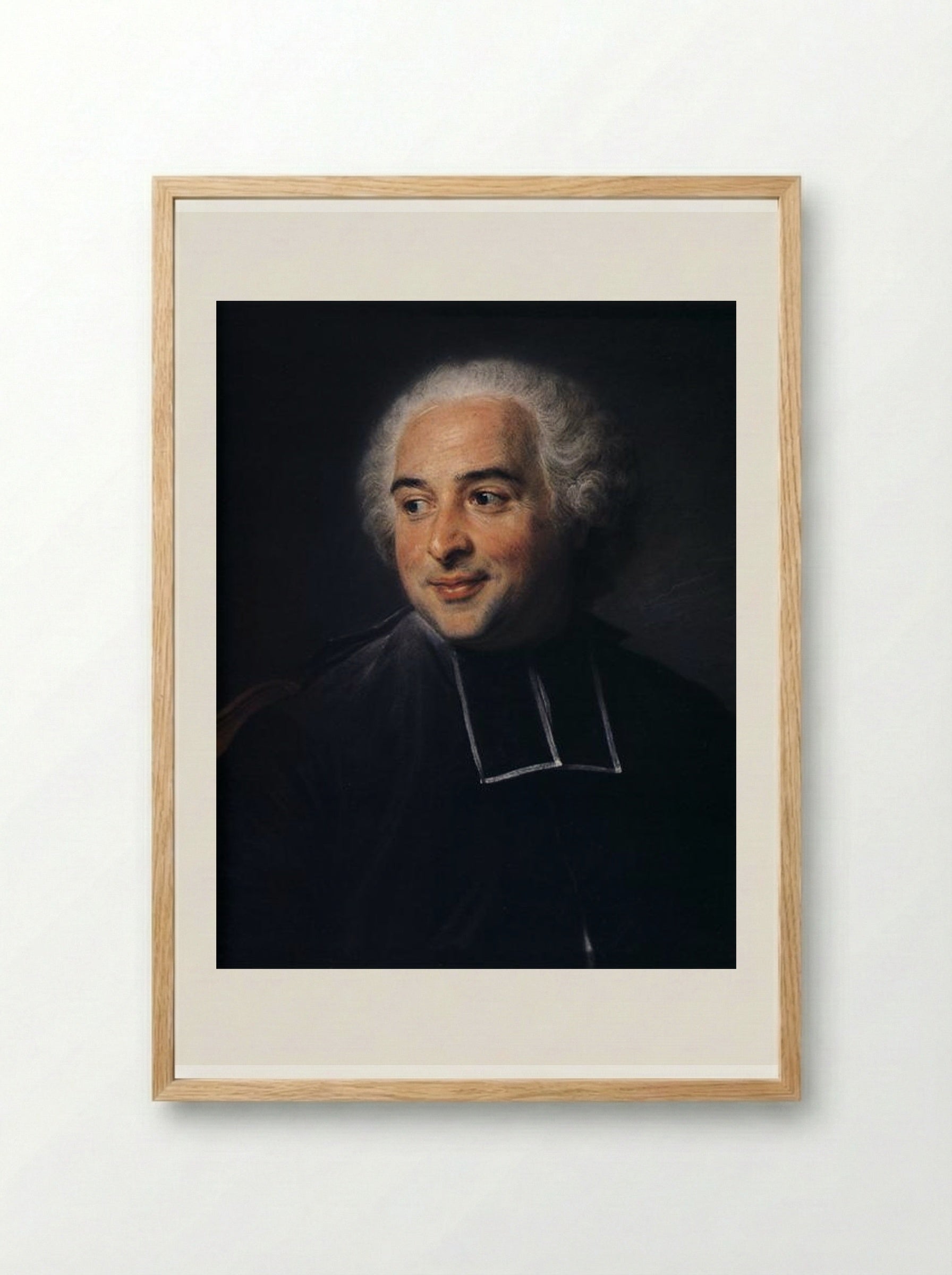 François-Emmanuel Pommyer, Abbot of Bonneval - Maurice Quentin de La Tour - Framed Print Wood