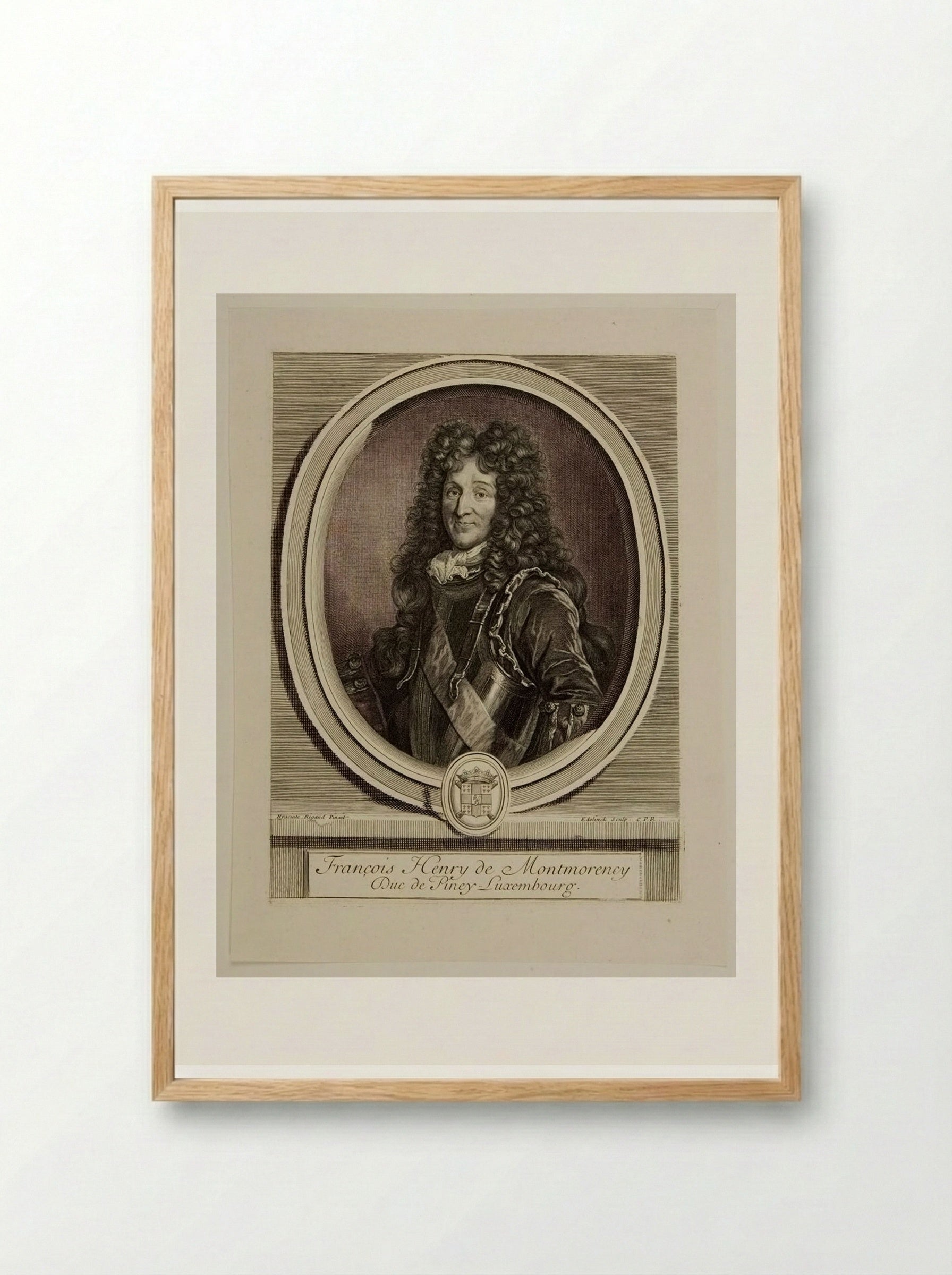 François-Henri de Montmorency, Duc de Piney-Luxembourg - Gérard Edelinck - Framed Print Wood