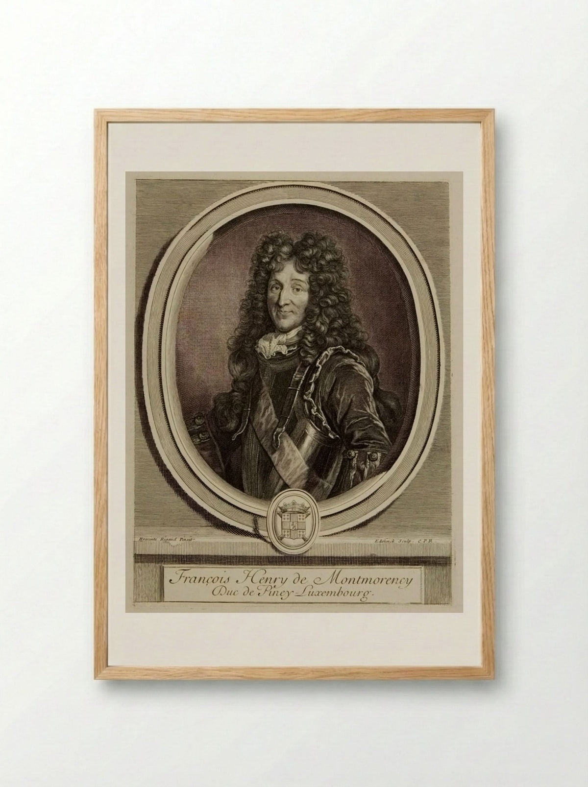 François-Henri de Montmorency, Duc de Piney-Luxembourg - Gérard Edelinck - Framed Print Wood