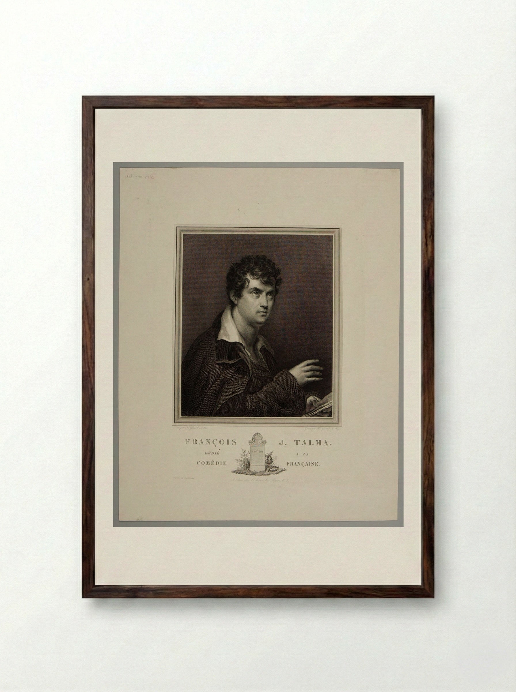 François-Joseph Talma - Alexis François Girard - Framed Print Dark Wood