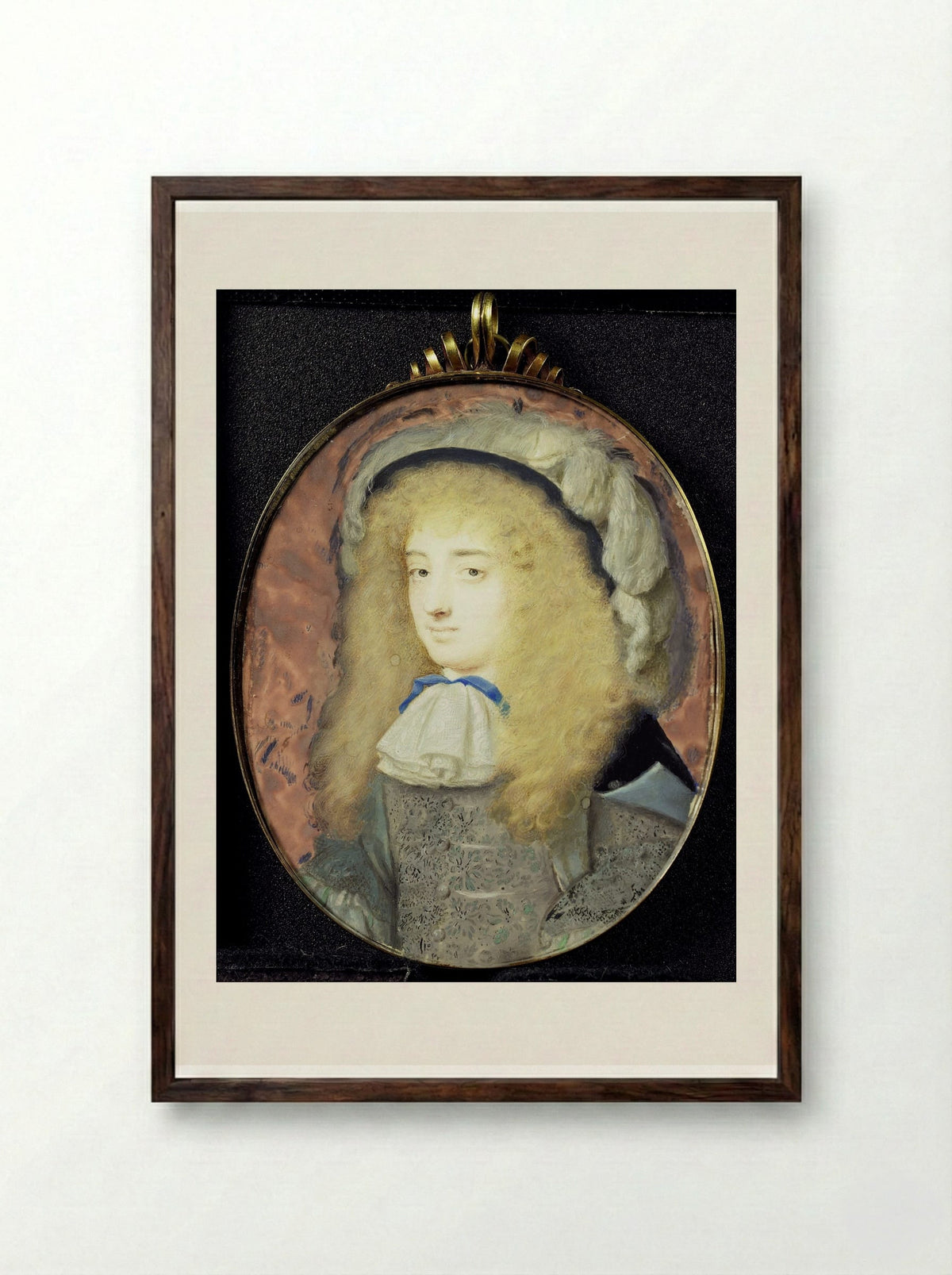 Frances Teresa Stuart, Duchess of Richmond and Lennox, in Travesty - Samuel Cooper - Framed Print Dark Wood