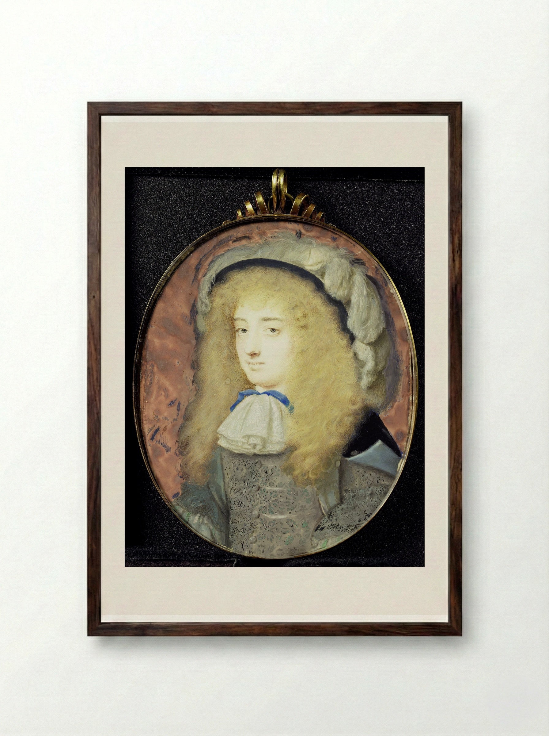 Frances Teresa Stuart, Duchess of Richmond and Lennox, in Travesty - Samuel Cooper - Framed Print Dark Wood