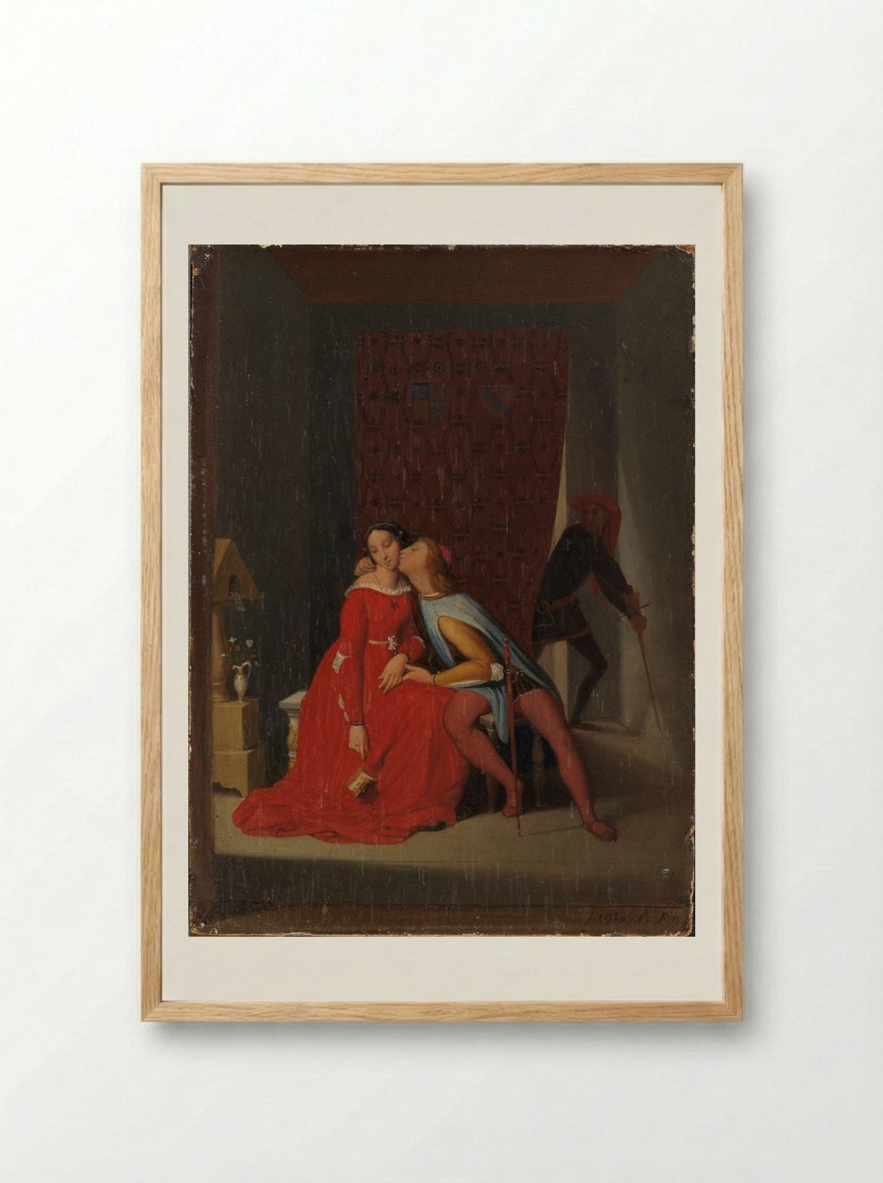 Francesca da Rimini and Paolo Malatesta - Jean Auguste Dominique Ingres - Framed Print Wood