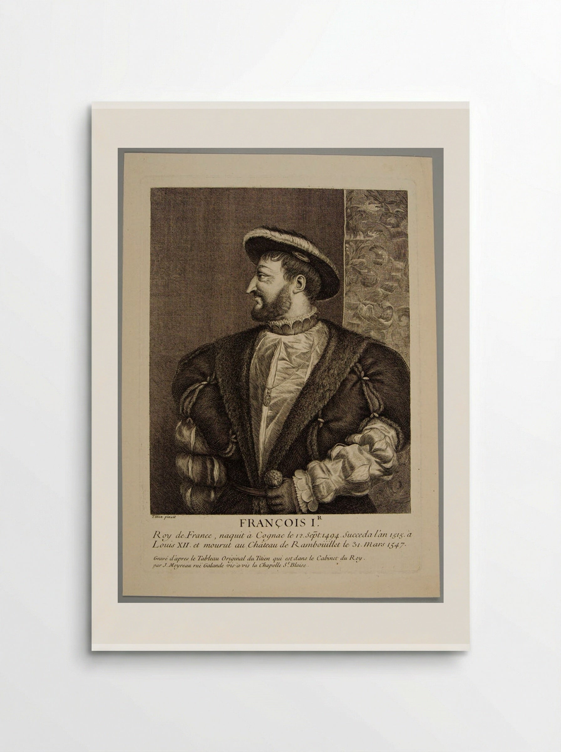 Francis I, King of France - Jean Moyreau - Poster