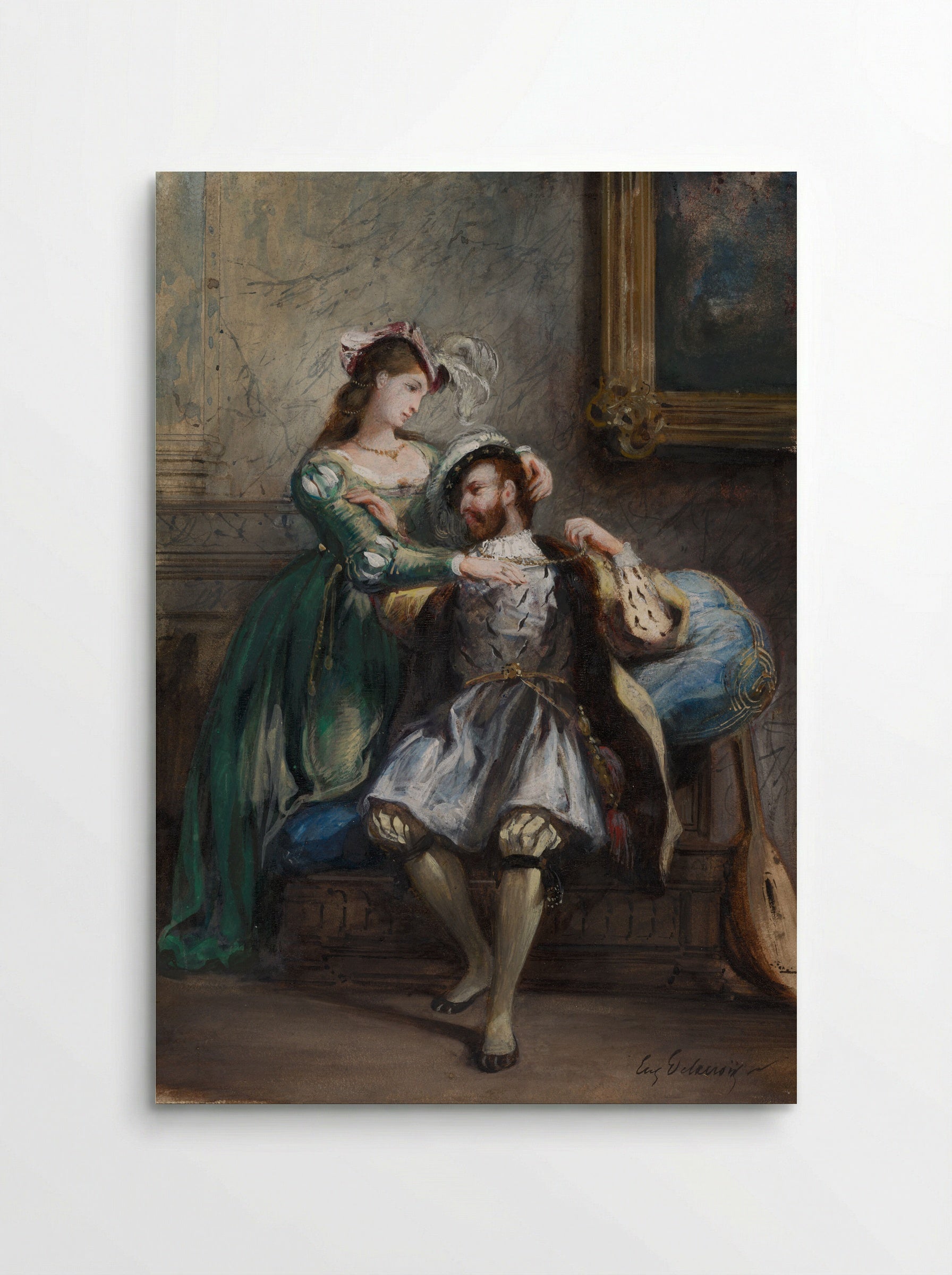 Francis I and his Mistress (Anne de Pisseleu) - Ferdinand-Victor-Eugène Delacroix - Poster