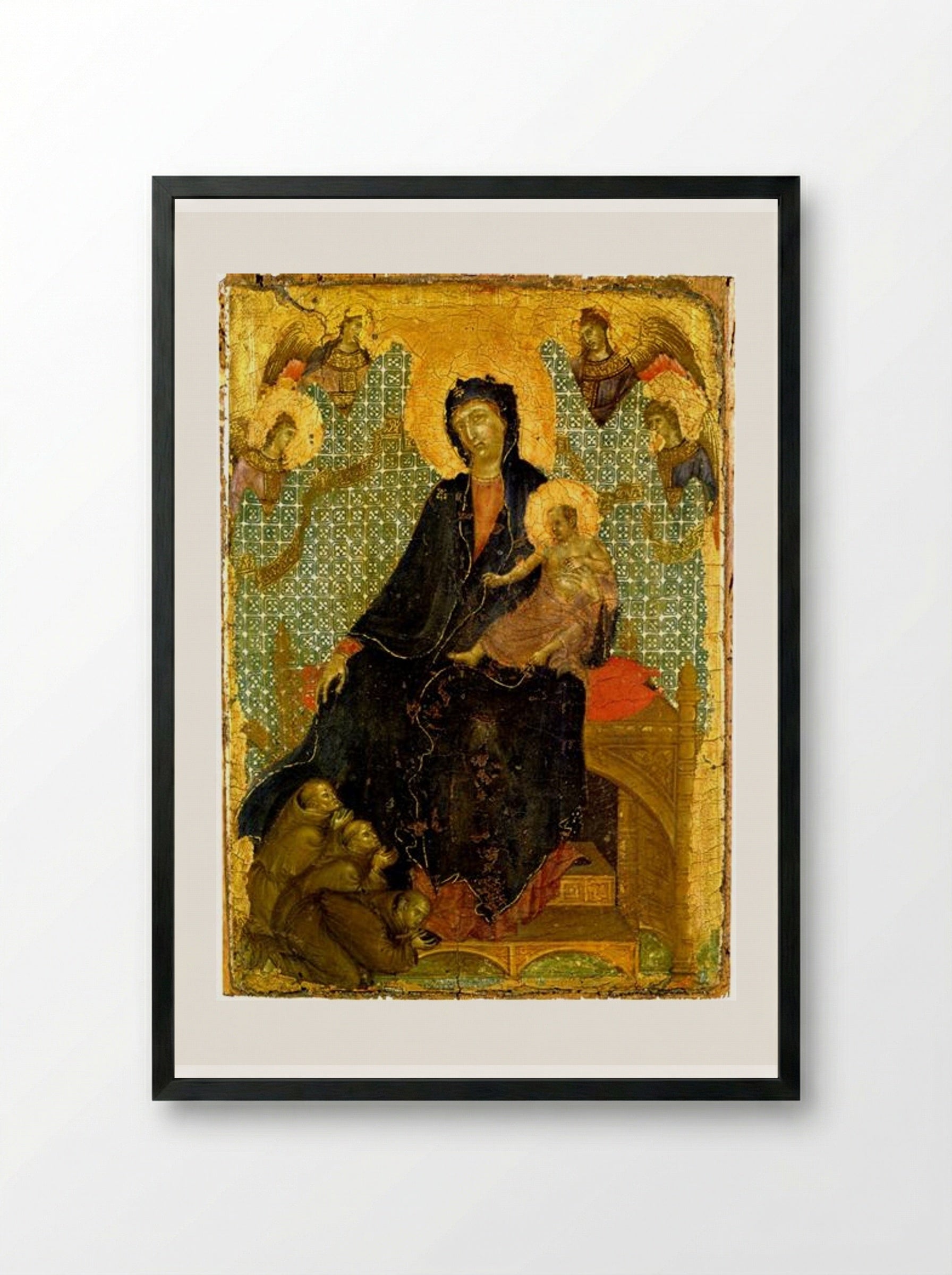 Franciscan Madonna - Duccio di Buoninsegna - Framed Print Black