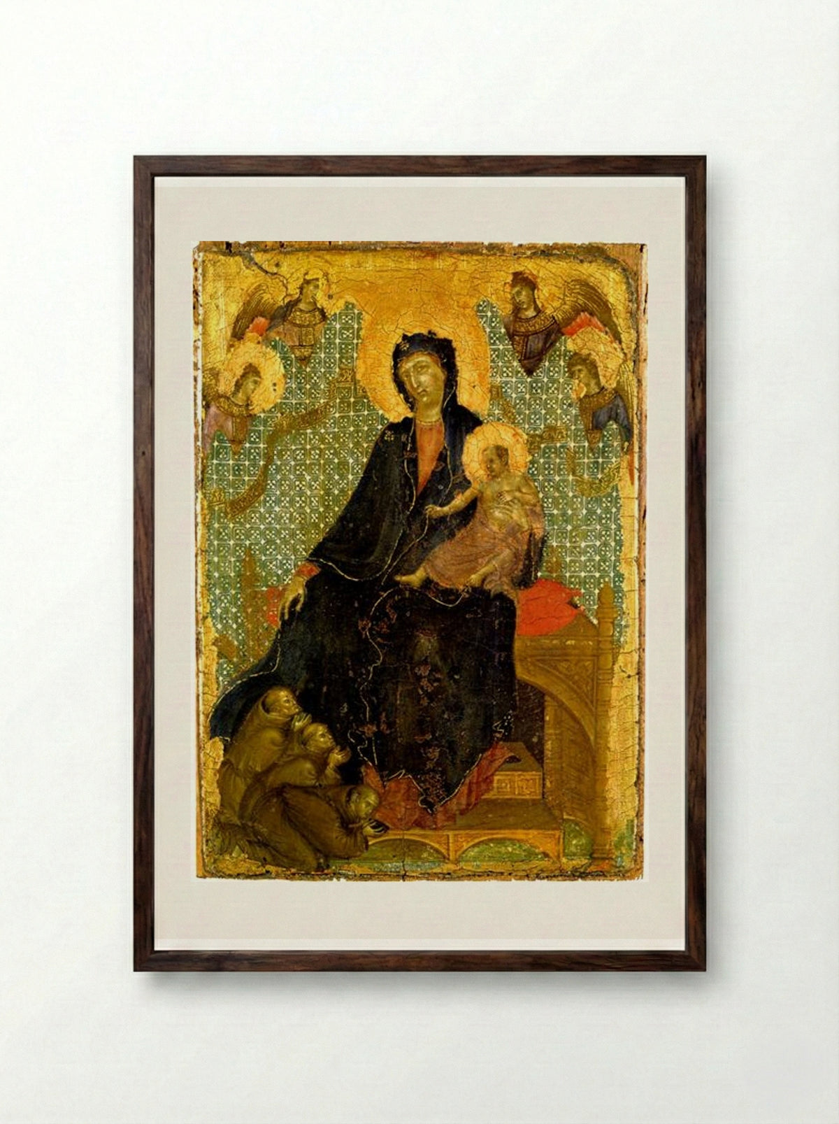 Franciscan Madonna - Duccio di Buoninsegna - Framed Print Dark Wood