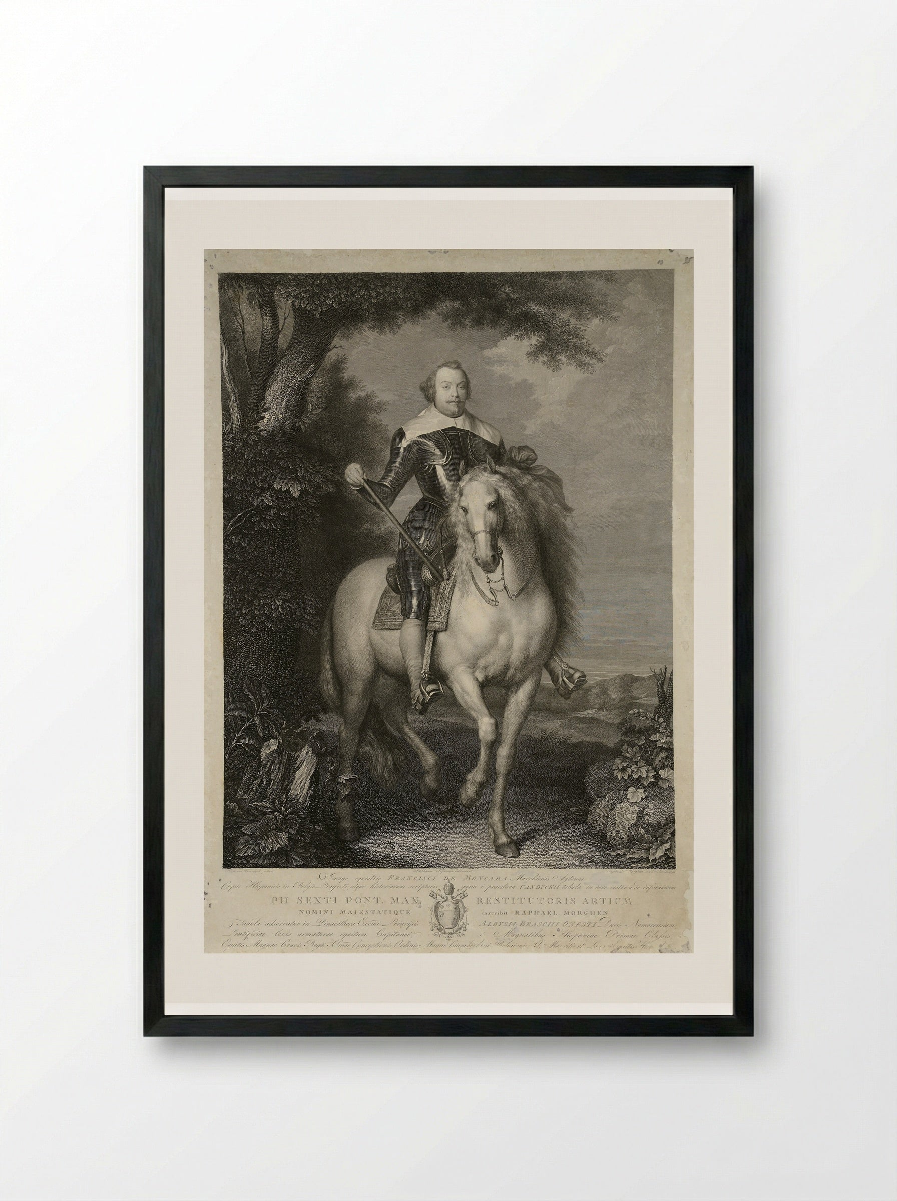 Francisco de Moncada - Raphael Morghen - Framed Print Black