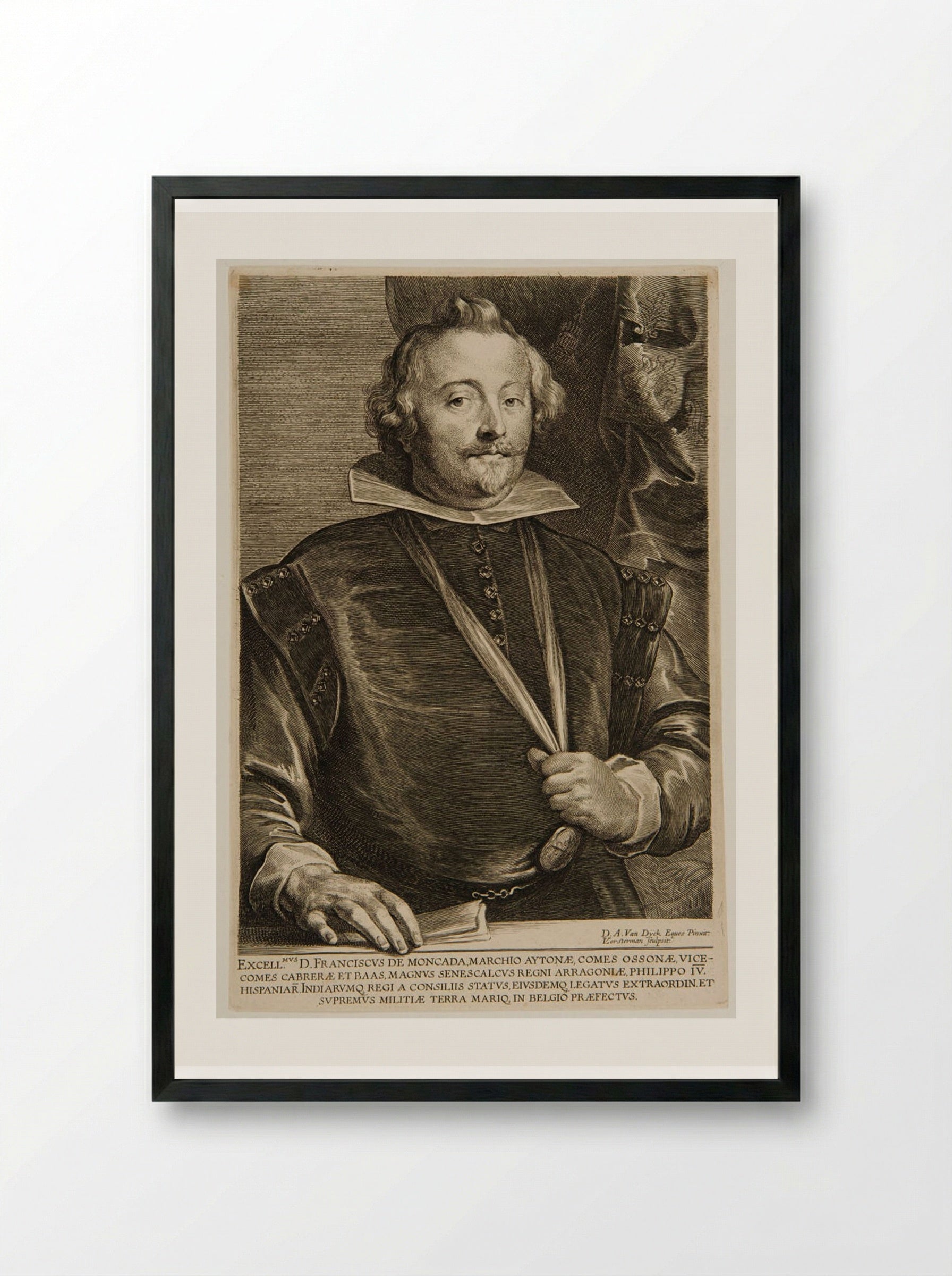 Francisco de Moncada - Lucas Vorsterman I - Framed Print Black