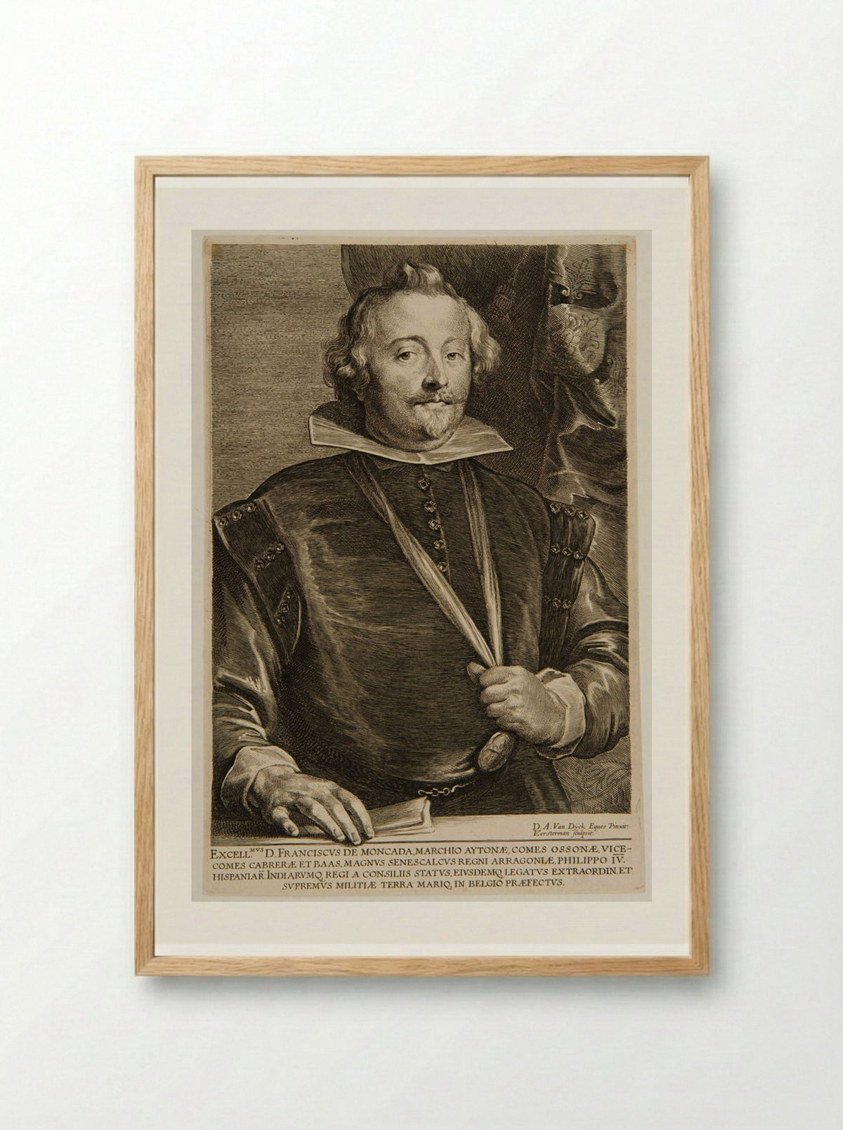 Francisco de Moncada - Lucas Vorsterman I - Framed Print Wood