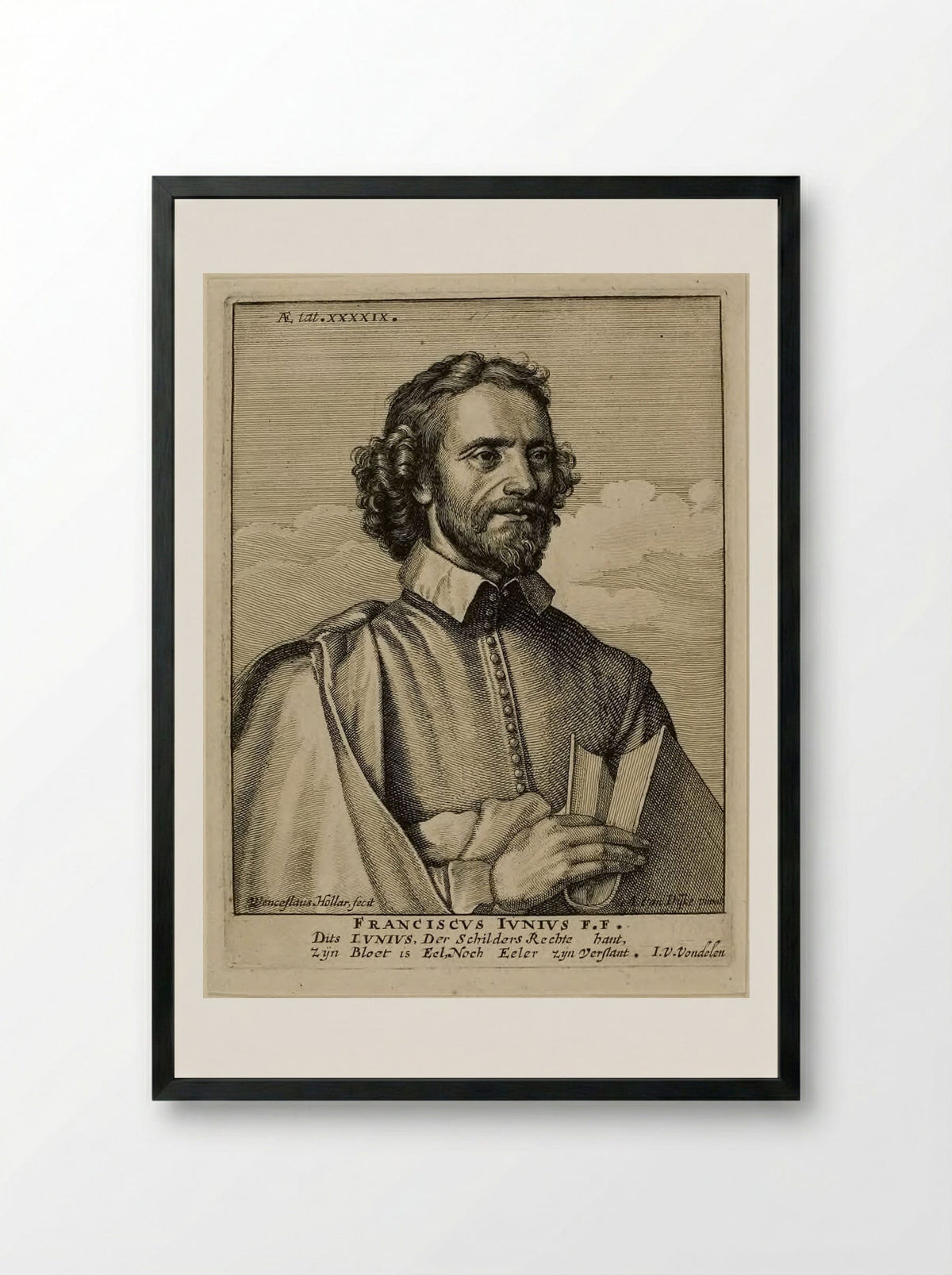 Franciscus Junius the Younger - Wenceslaus Hollar - Framed Print Black
