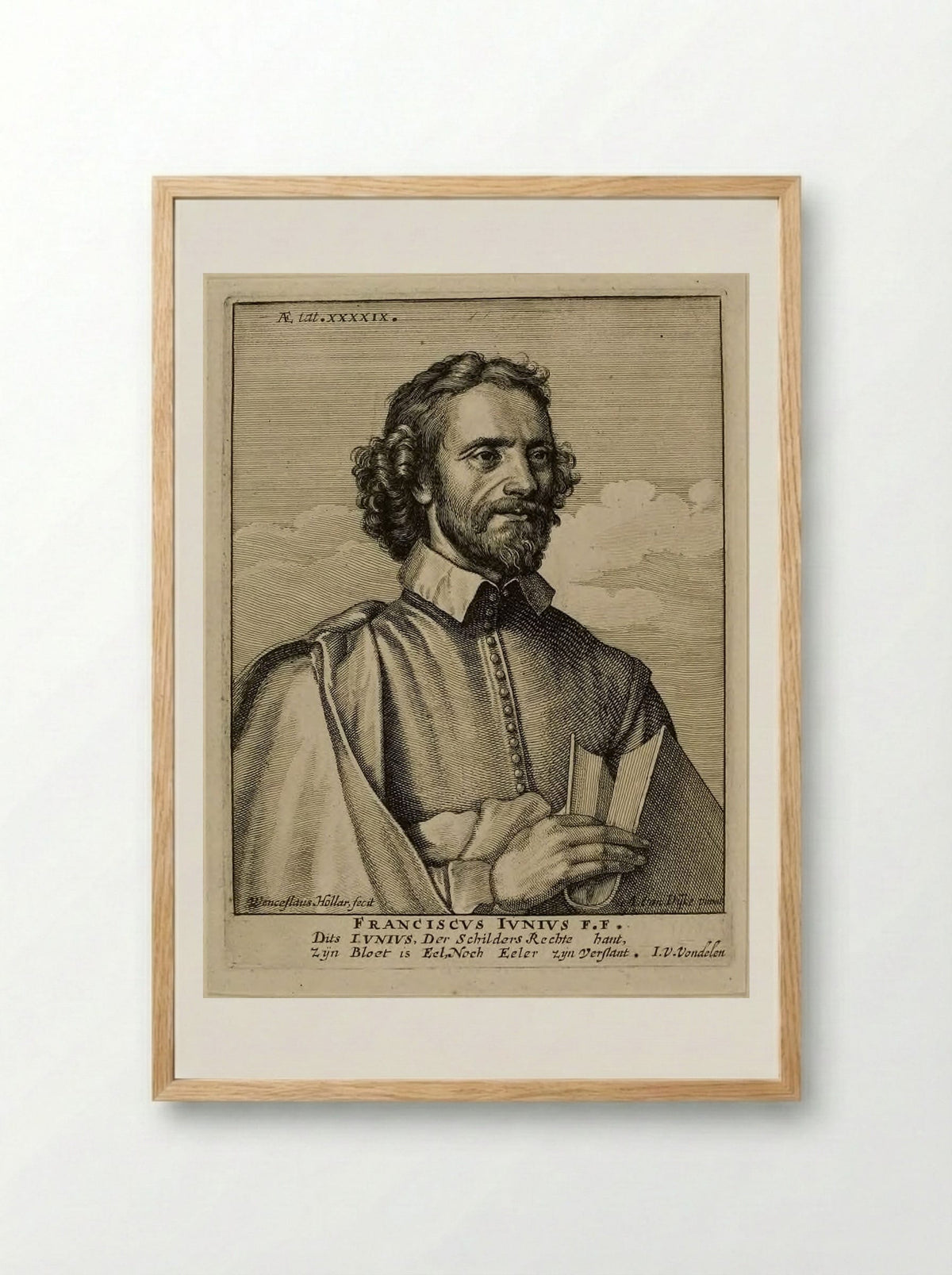 Franciscus Junius the Younger - Wenceslaus Hollar - Framed Print Wood
