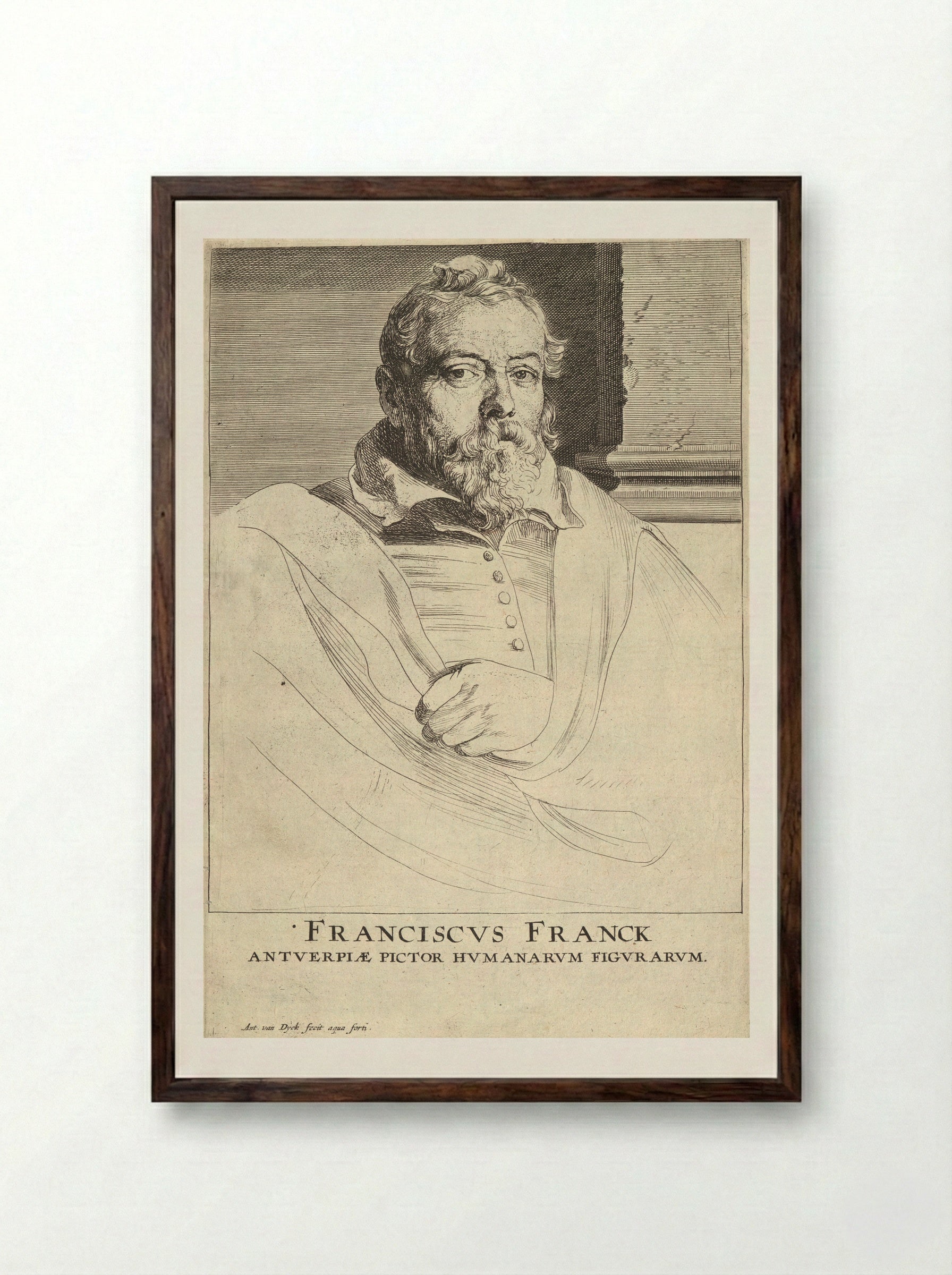 Frans Francken the Elder - Anthony van Dyck - Framed Print Dark Wood