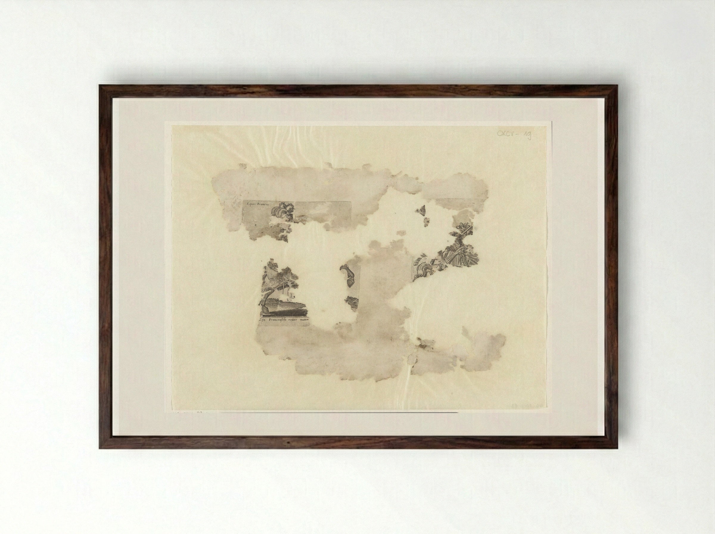 Franse ruiter en lansier - Abraham de Bruyn - Framed Print Dark Wood