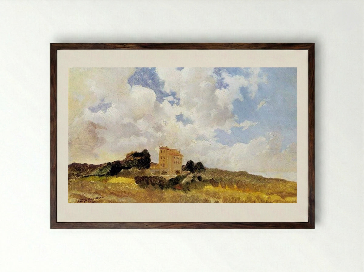 Frascati Clouds - Nikolai Ge - Framed Print Dark Wood
