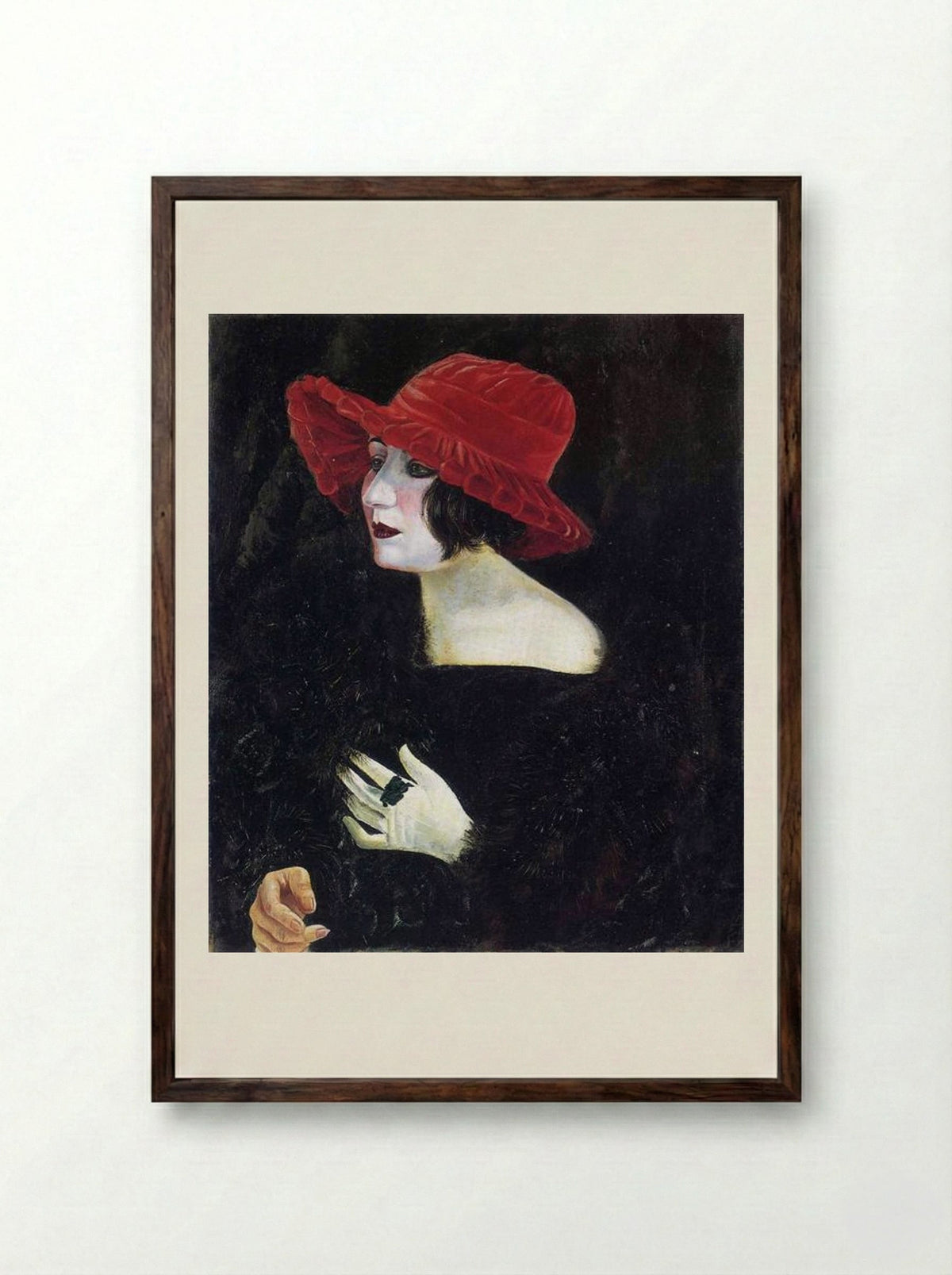 Frau Martha Dix - Otto Dix - Framed Print Dark Wood