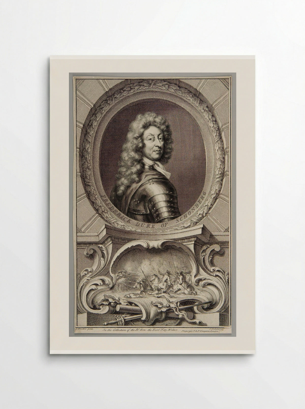 Frederick Armand Hermann von Schomberg - Jacobus Houbraken - Poster