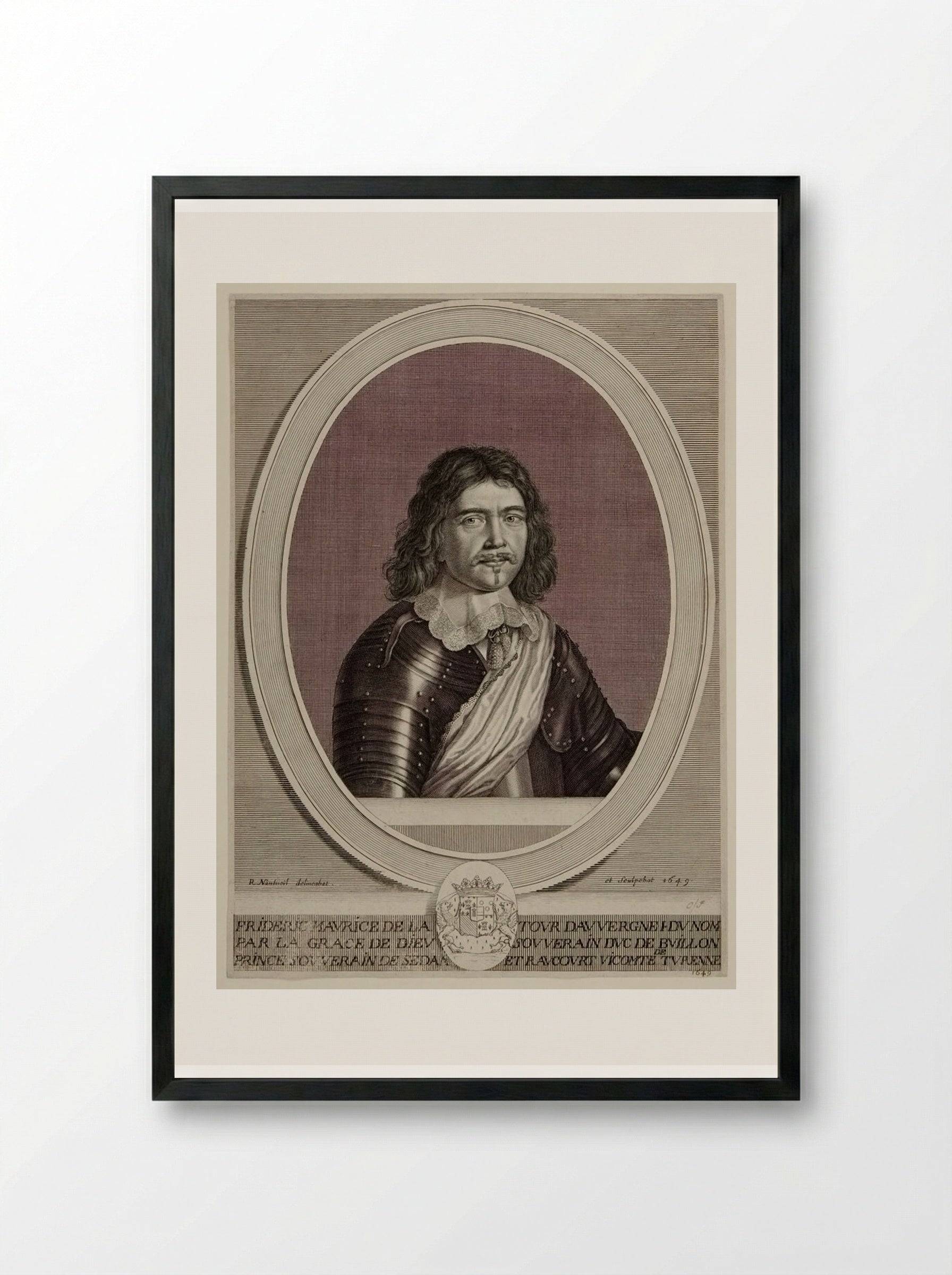 Frederick Maurice de la Tour, duc de Bouillon - Robert Nanteuil - Framed Print Black