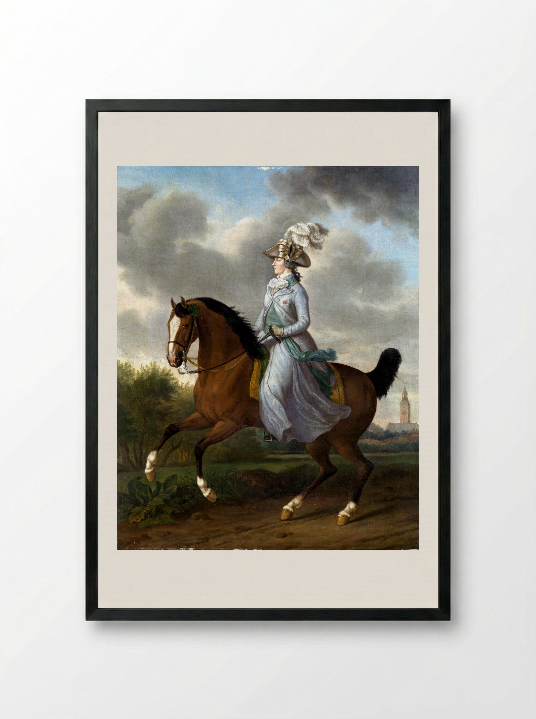 Frederika Sophia Wilhelmina van Pruisen, te paard - Tethart Philip Christian Haag - Framed Print Black