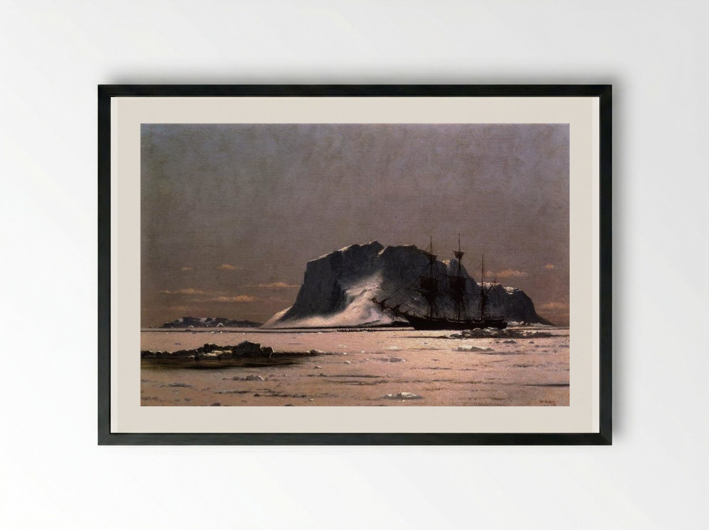 Freeing a Square Rigger - William Bradford - Framed Print Black